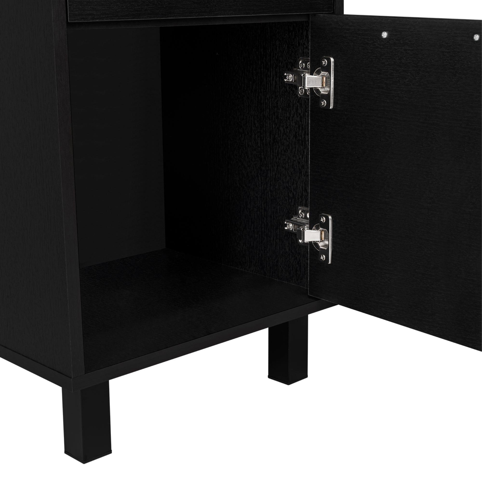 Mesa De Noche Secret Con Cajo Oculto Fm-010N Negro-5