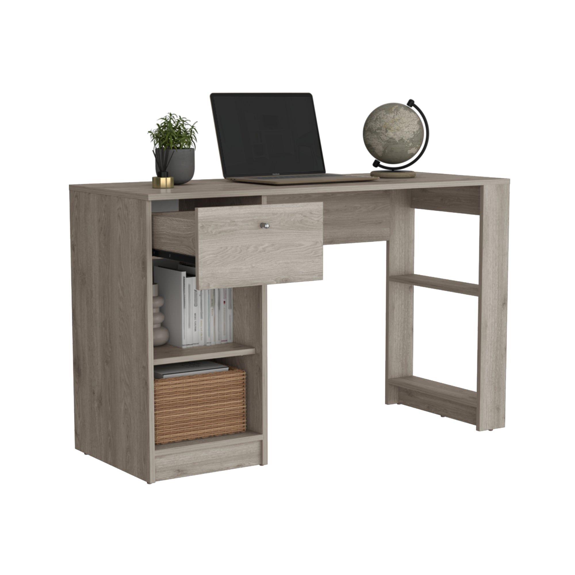 Escritorio Melamina 1 Cajon 75,6X120,2X47,3 Cm Gris -2