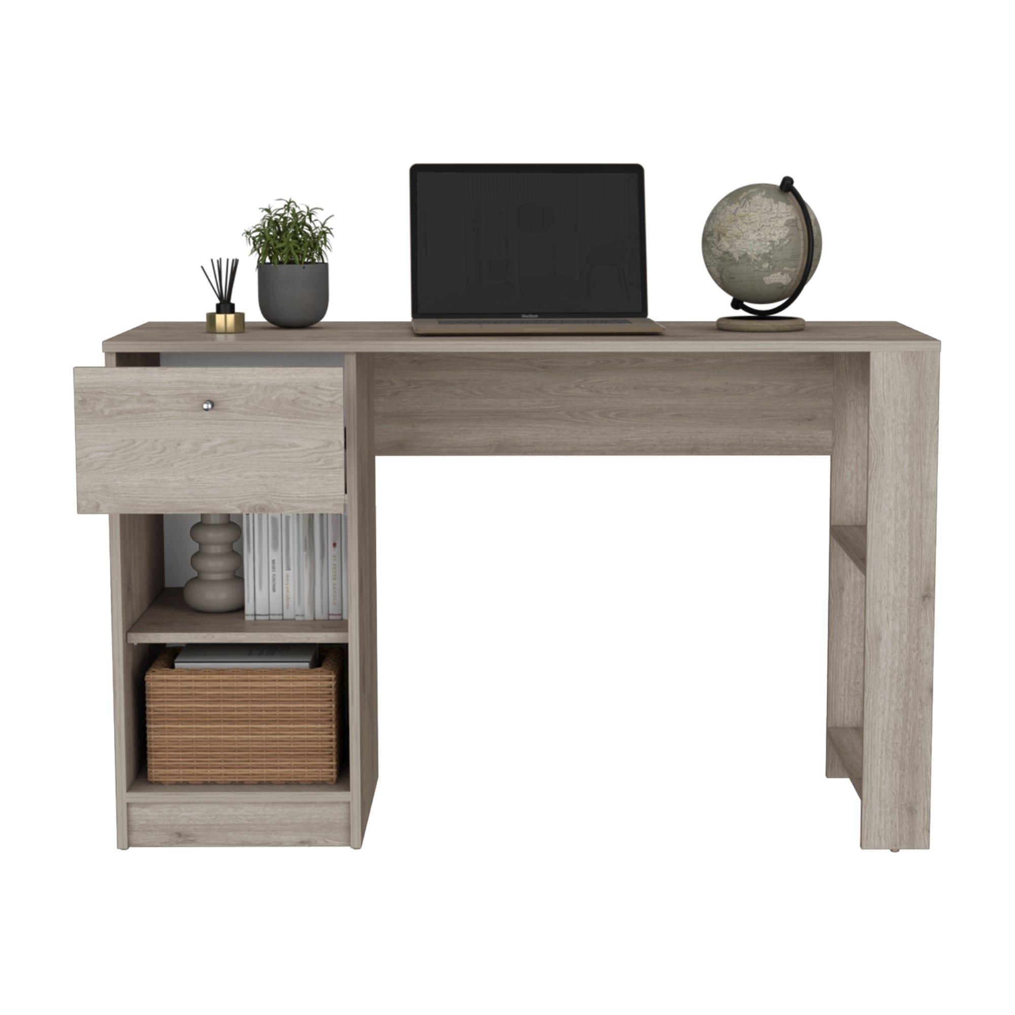 Escritorio Melamina 1 Cajon 75,6X120,2X47,3 Cm Gris -3