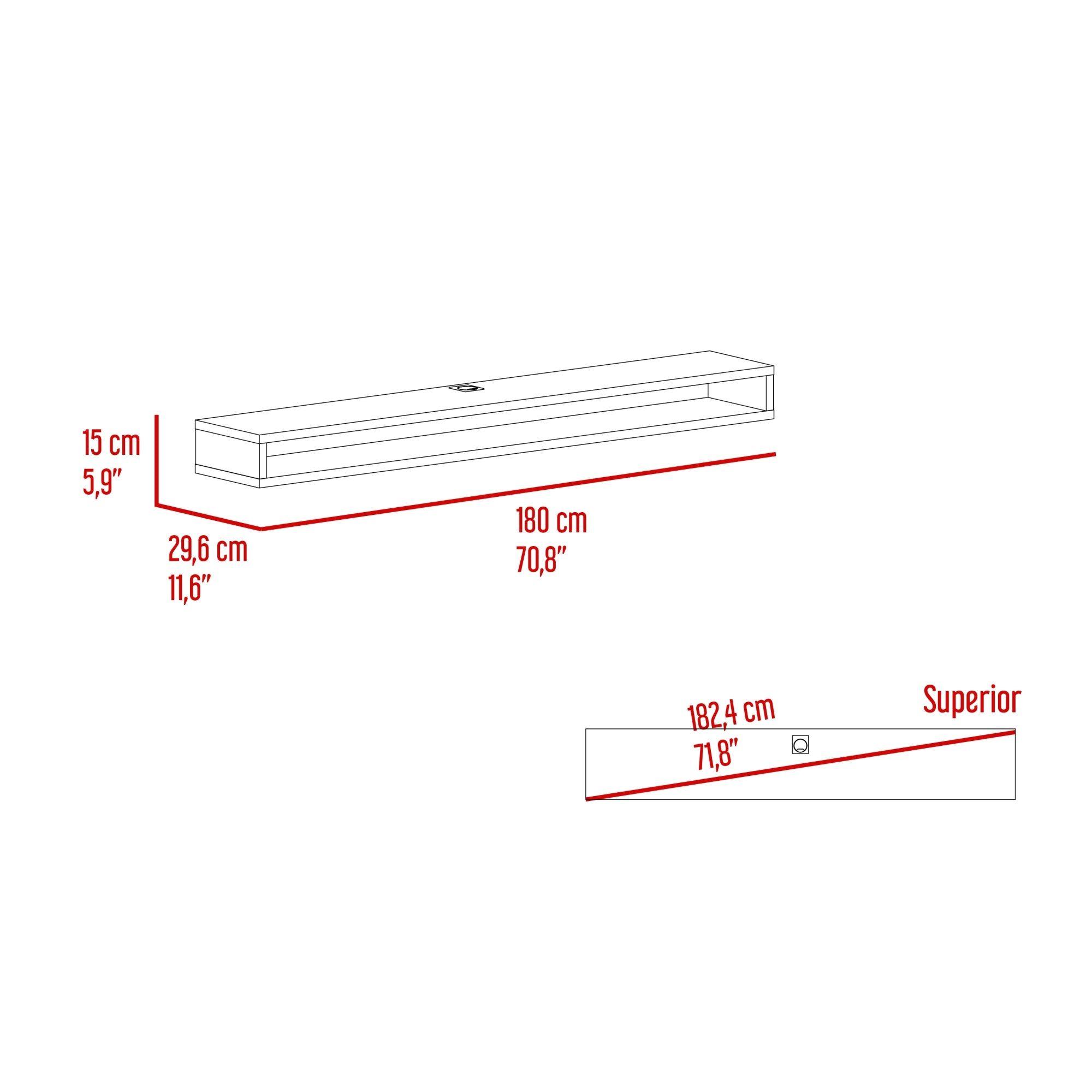 Panel Tv 75" 80X15X29,6 Cm Café Claro-6