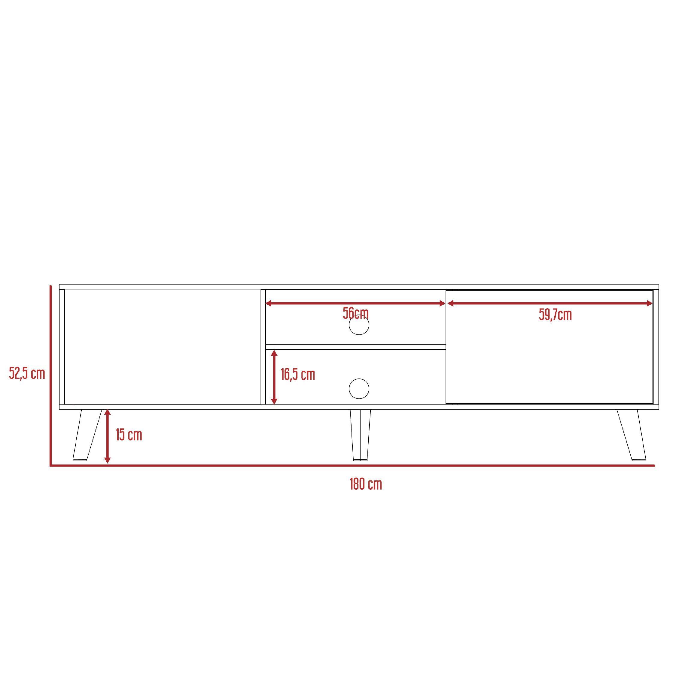 Rack Tv Con Capacidad Hasta 70" 2 Puertas Café Oscuro-5