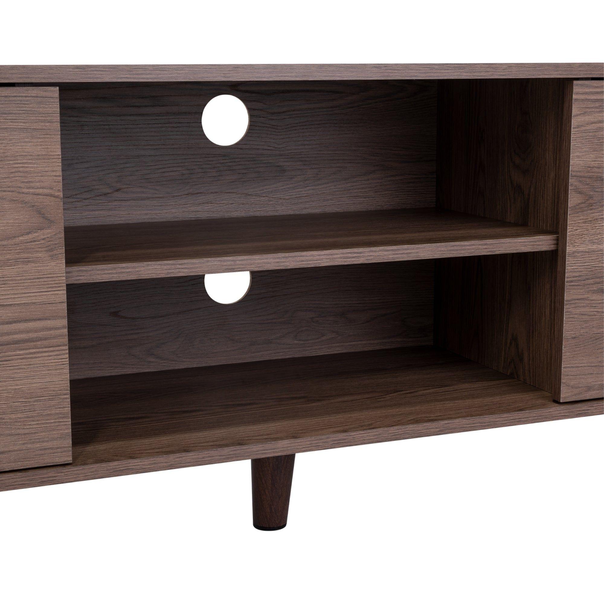 Rack Tv Con Capacidad Hasta 70" 2 Puertas Café Oscuro-6