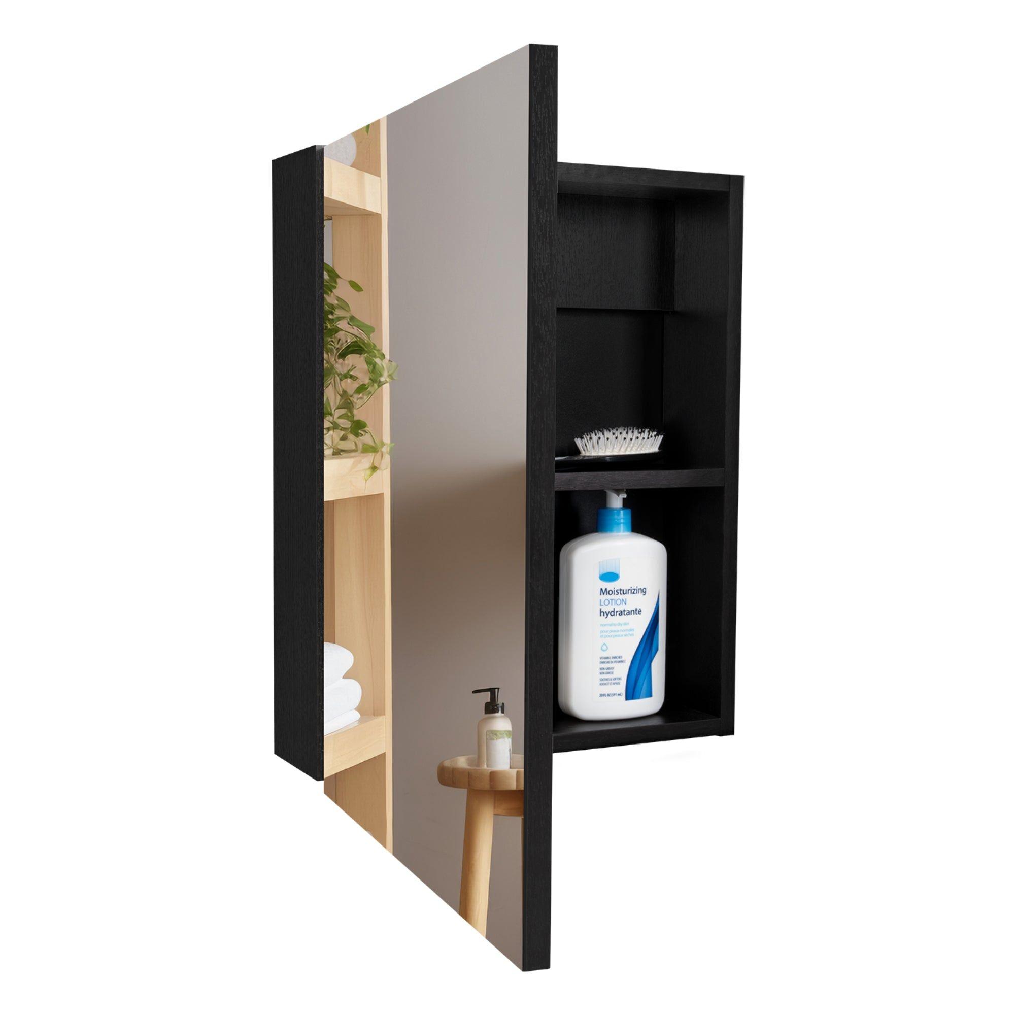 Mueble Botiquin De Baño 50.5X40X12.2 Cm Negro-3