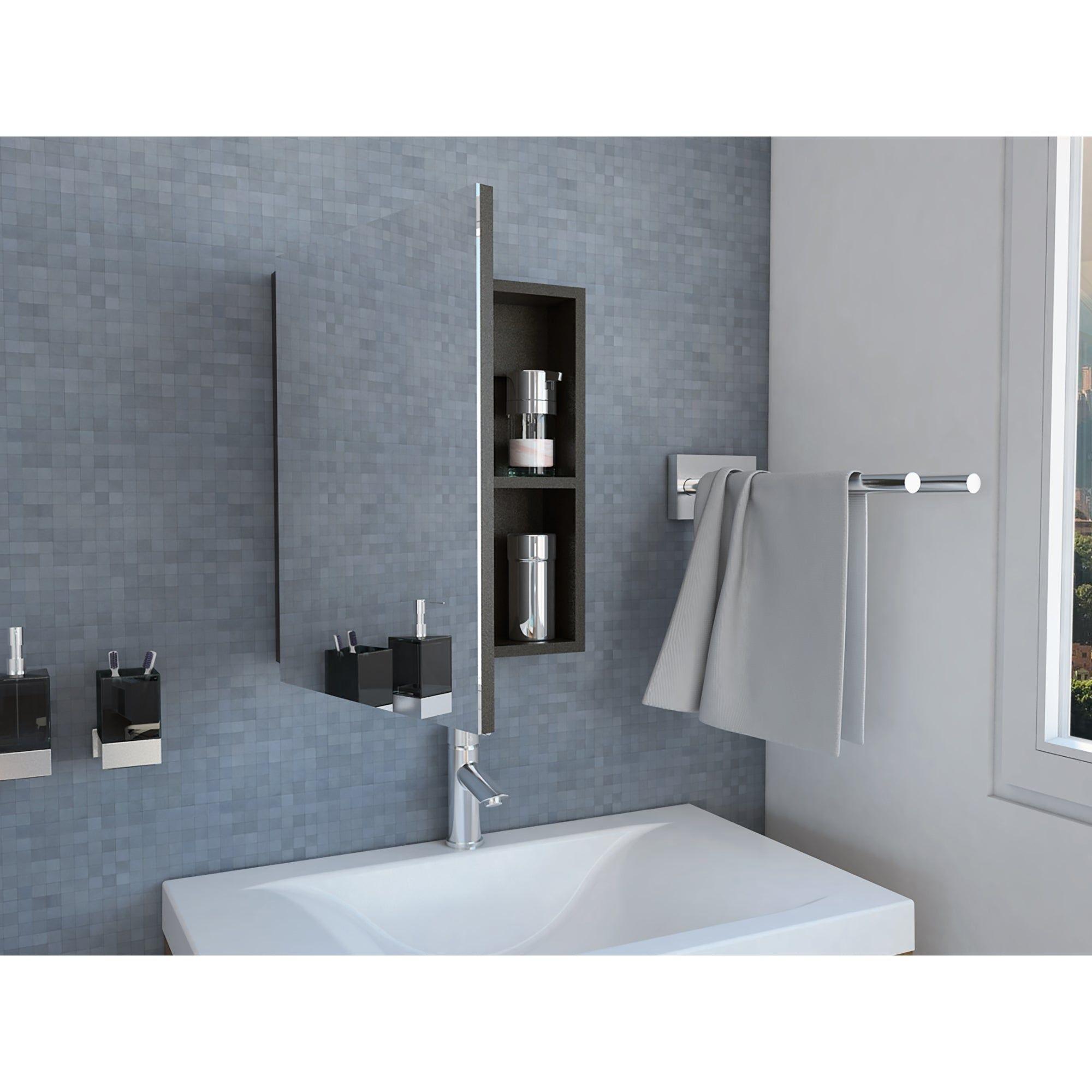 Mueble Botiquin De Baño 50.5X40X12.2 Cm Negro-8