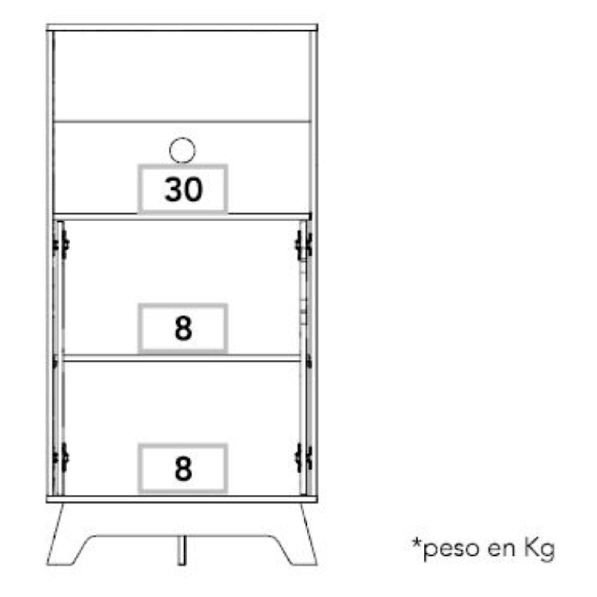 Mueble Para Microondas Con 2 Puertas Abatibles 130X65X40 Cm Blanco Y Beige-5