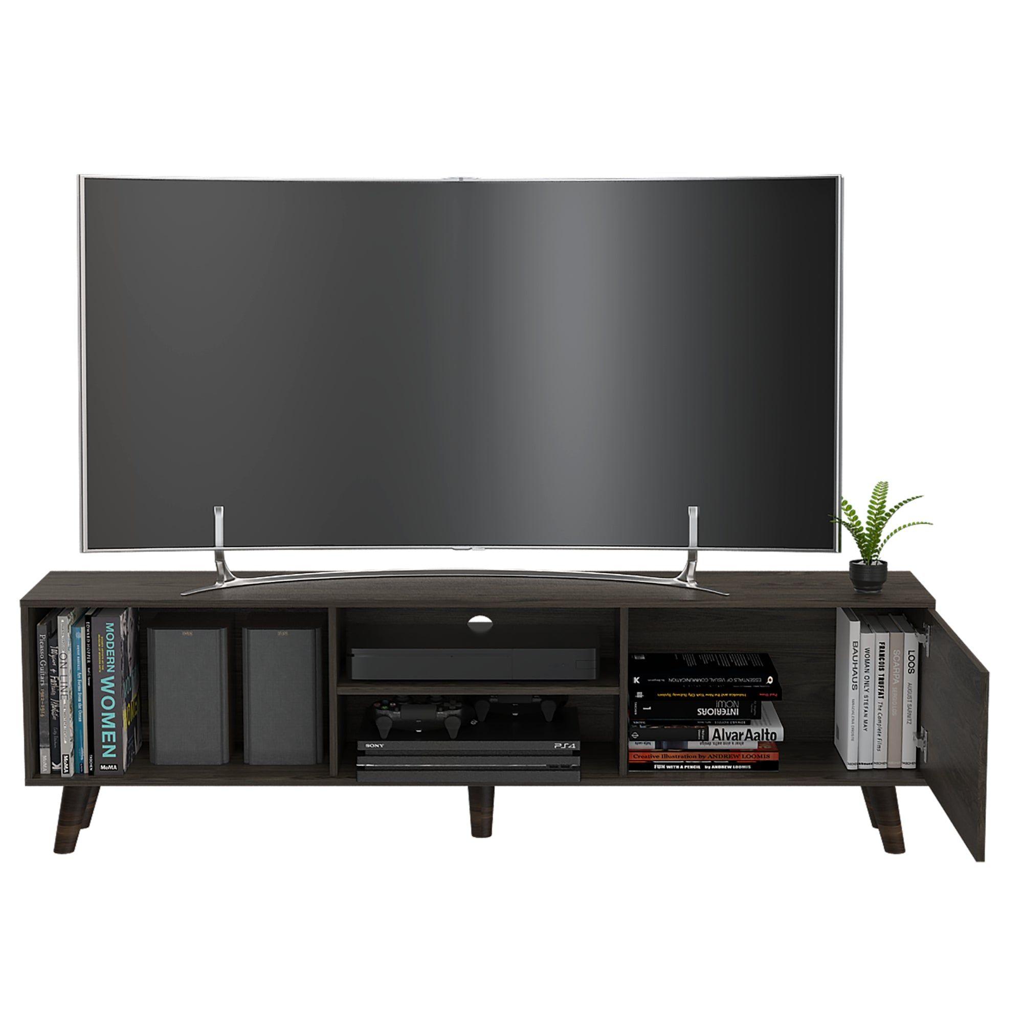 Rack Tv 70" 1 Puerta Fm-015O Café Oscuro-2