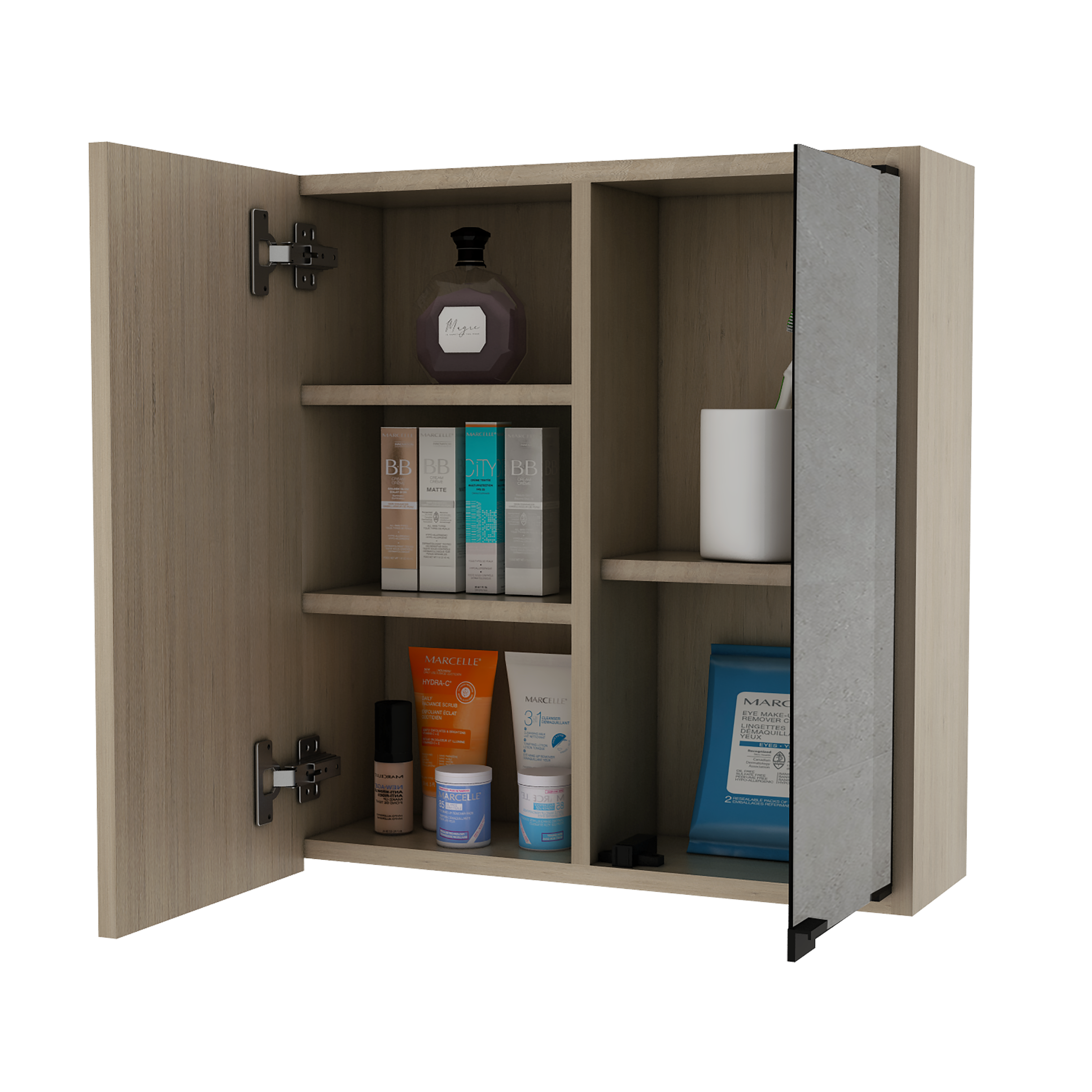 Mueble De Baño Botiquin 53.7X50X16.5 Cm Café Claro-2