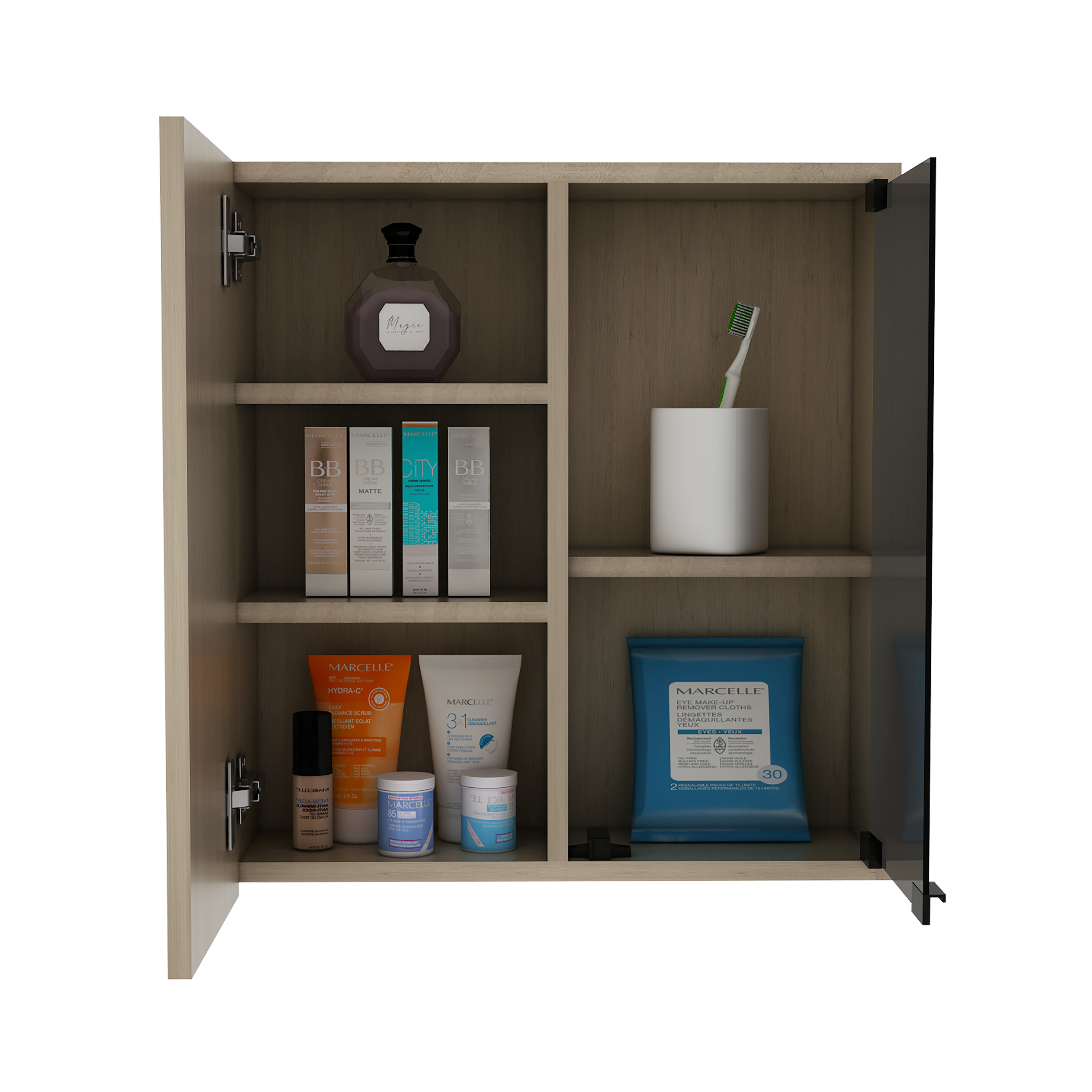 Mueble De Baño Botiquin 53.7X50X16.5 Cm Café Claro-3