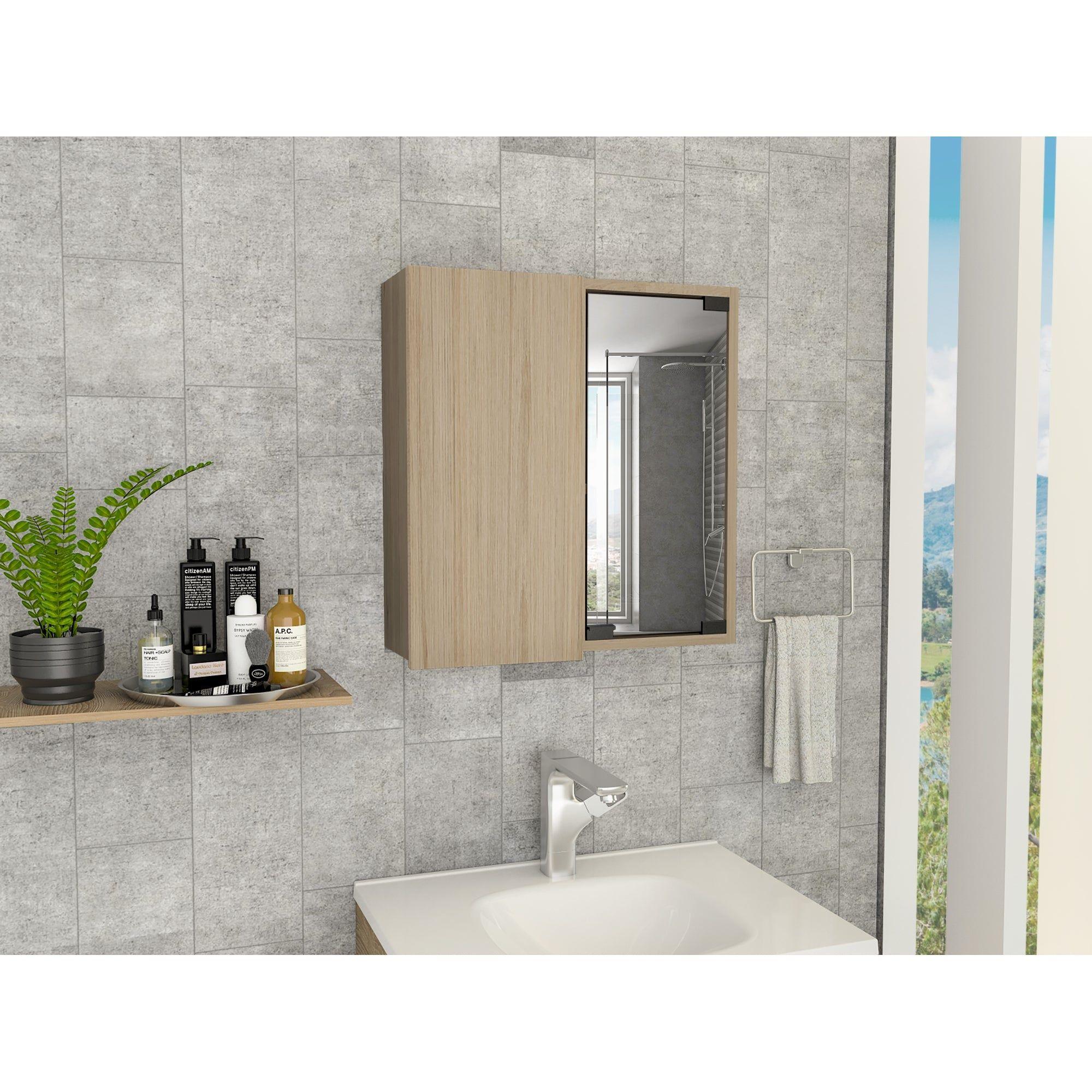Mueble De Baño Botiquin 53.7X50X16.5 Cm Café Claro-5