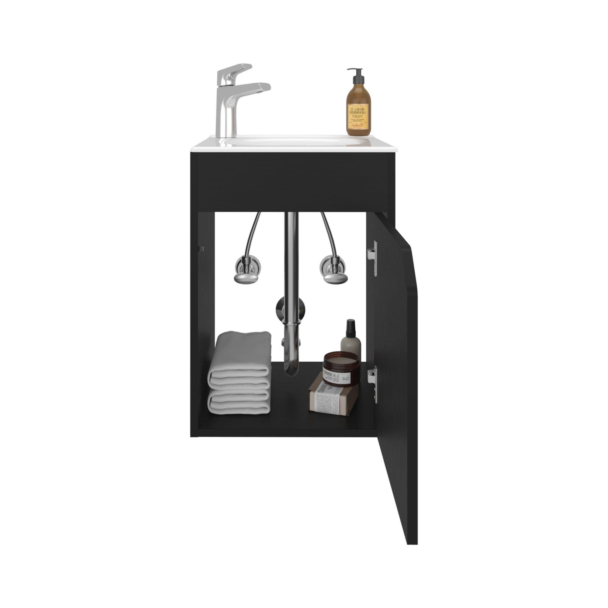 Vanitorio Flotante 1 Puerta Negro-2