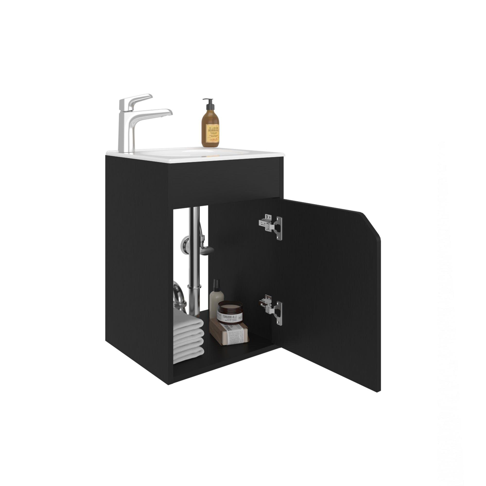 Vanitorio Flotante 1 Puerta Negro-3
