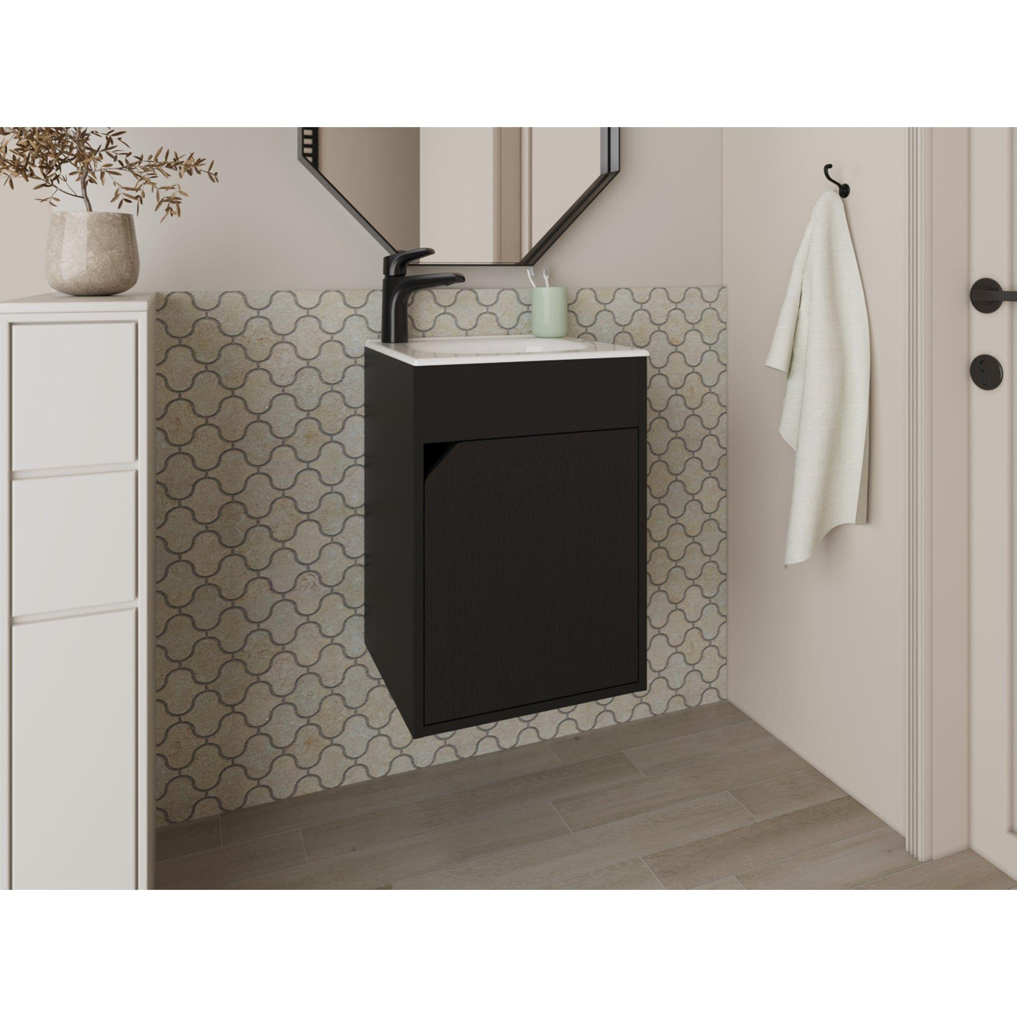 Vanitorio Flotante 1 Puerta Negro-4
