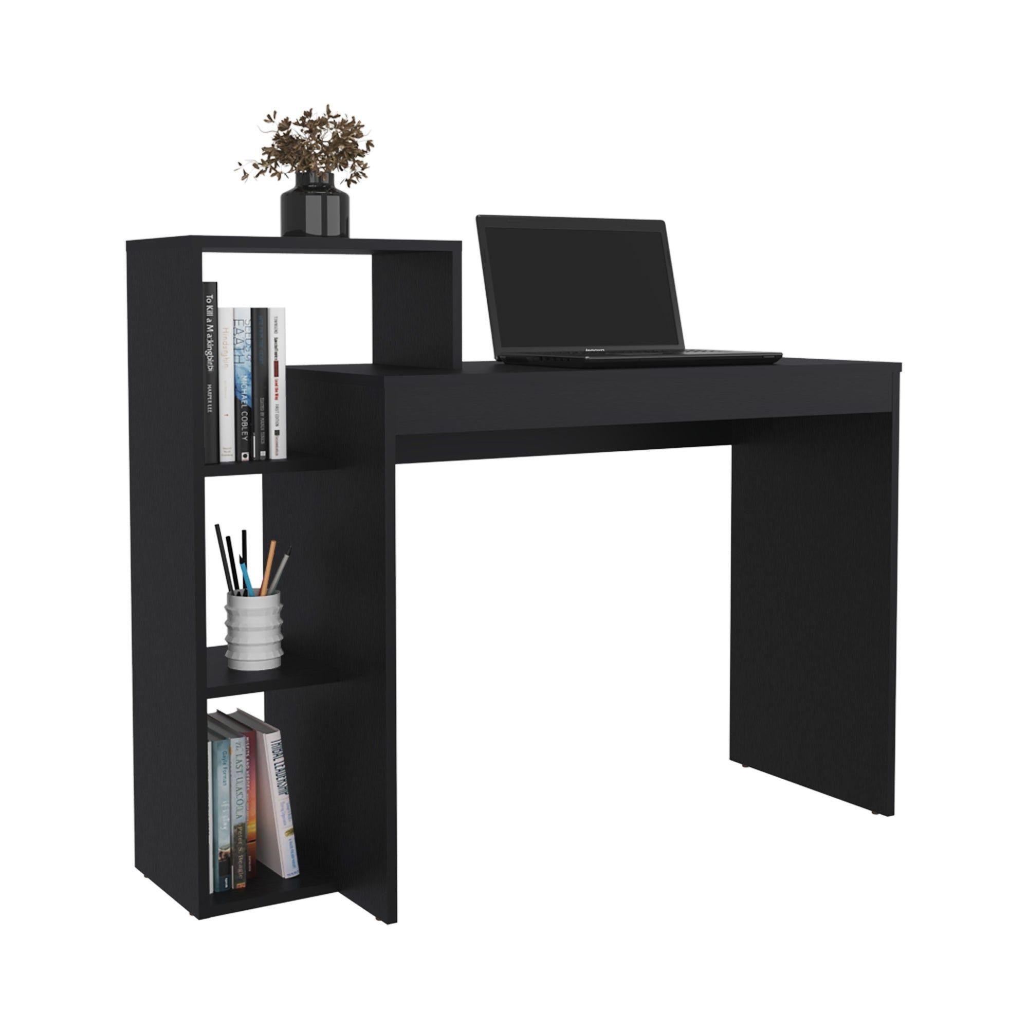 Escritorio Biblioteca 3 Repisas Negro-3