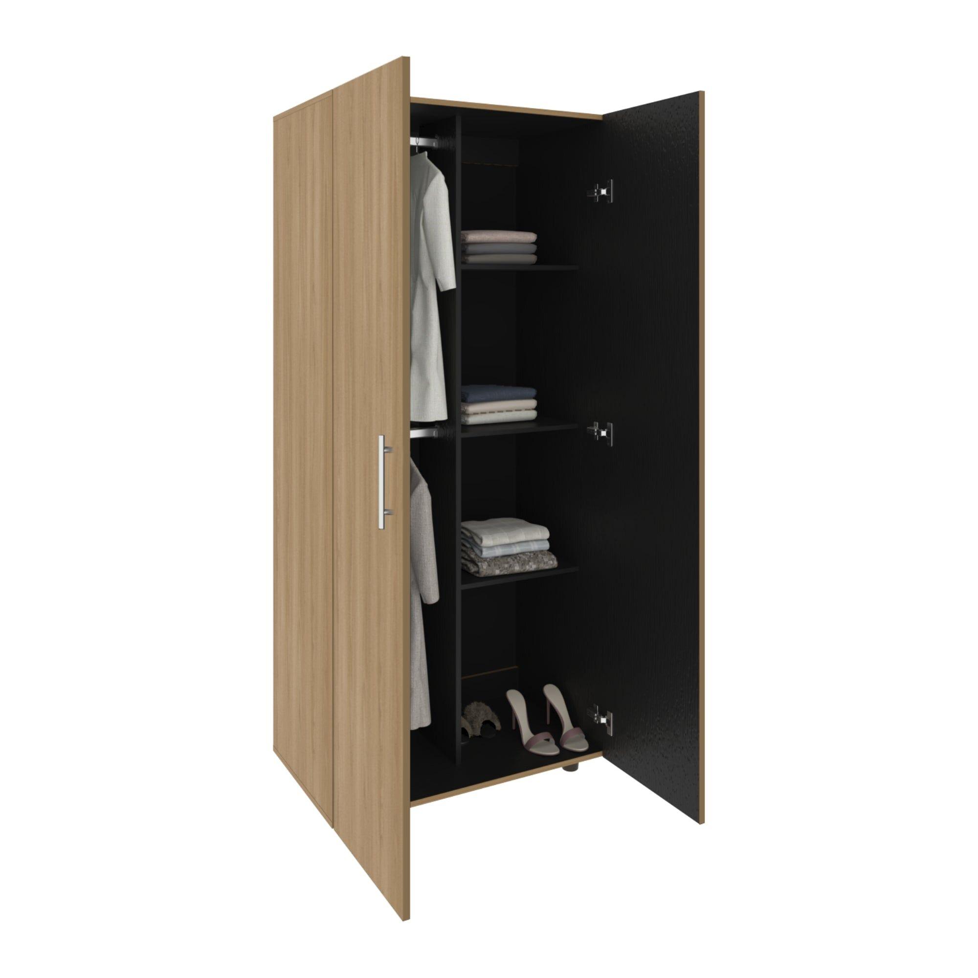 Closet 2 Puertas Fm Melamina Café Claro Y Blanco 180X80X48 Cm-2