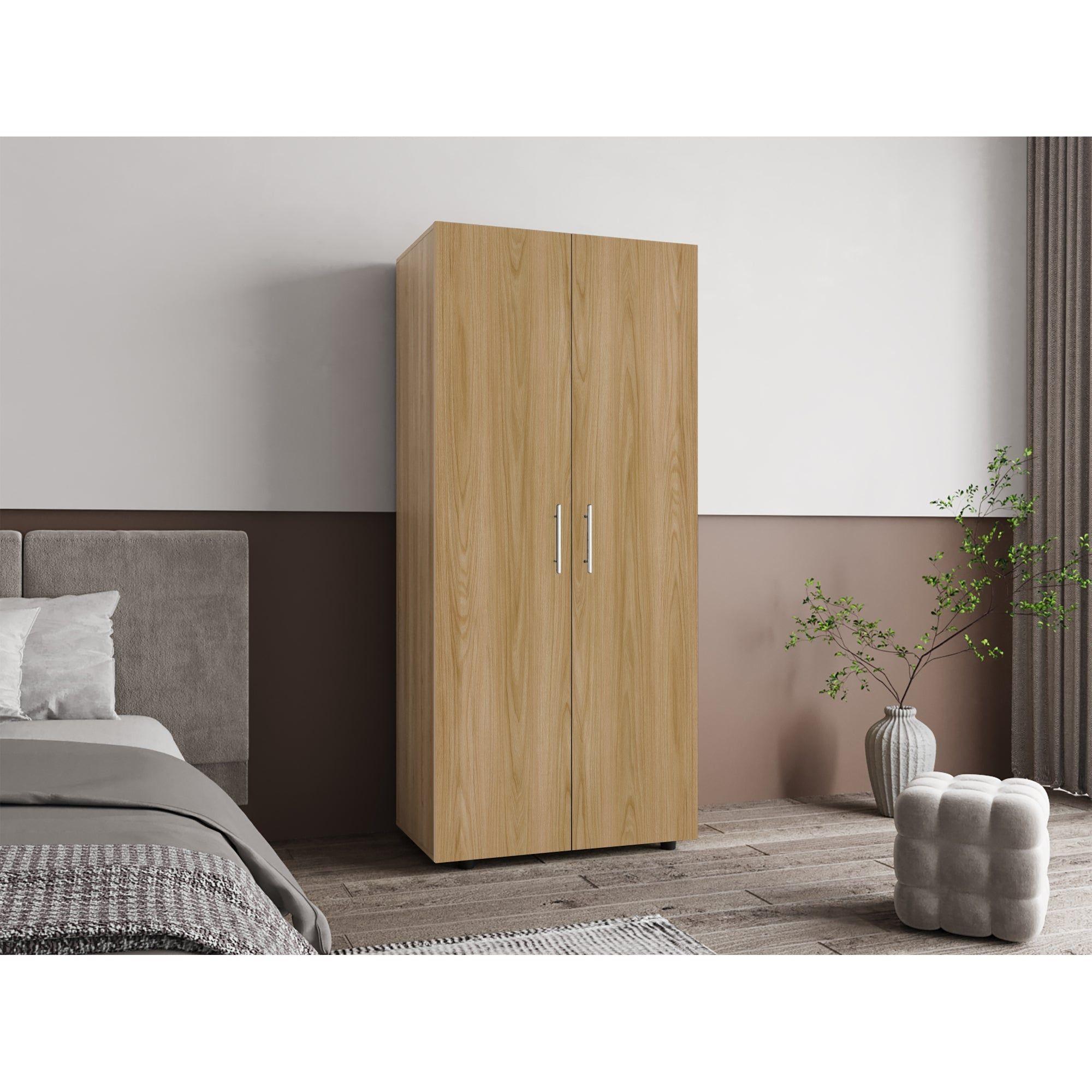 Closet 2 Puertas Fm Melamina Café Claro Y Blanco 180X80X48 Cm-5