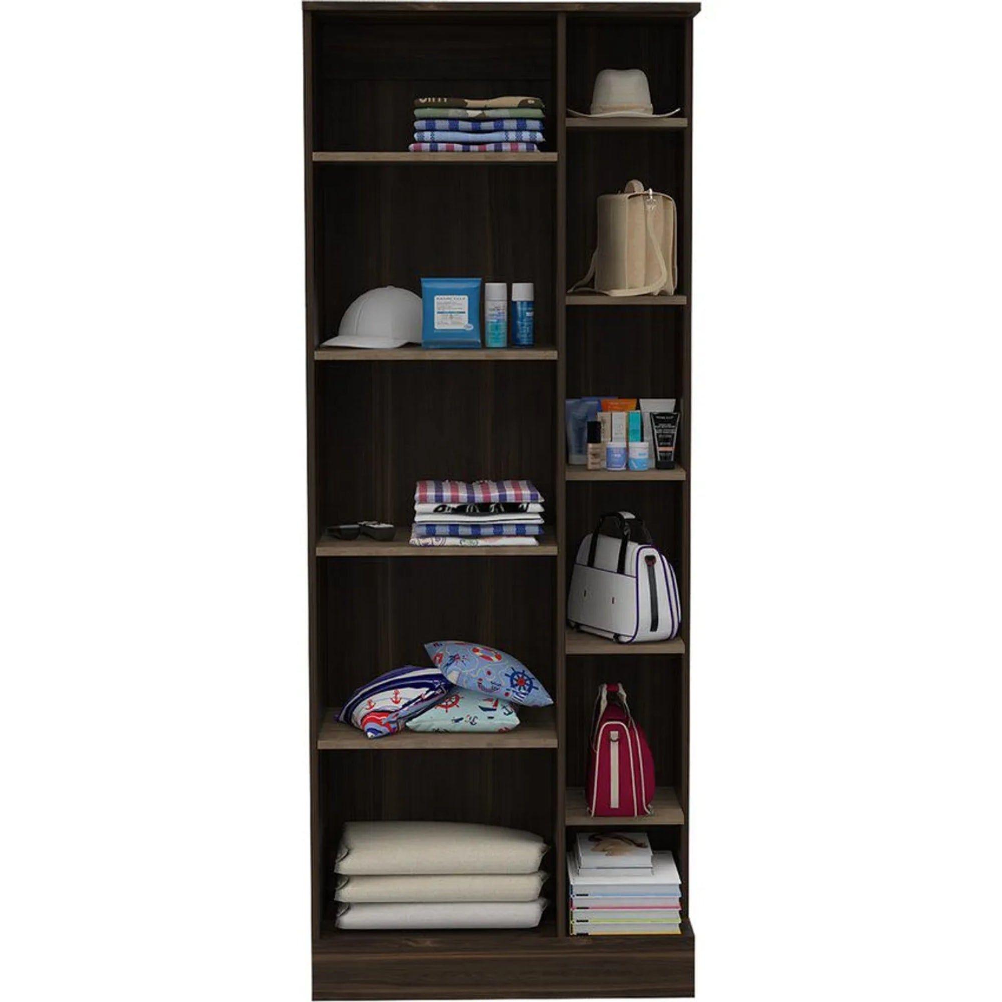 Closet 1 Puerta Con Espejo Cuerpo Completo 180,7X70X40,3 Cm Café-3