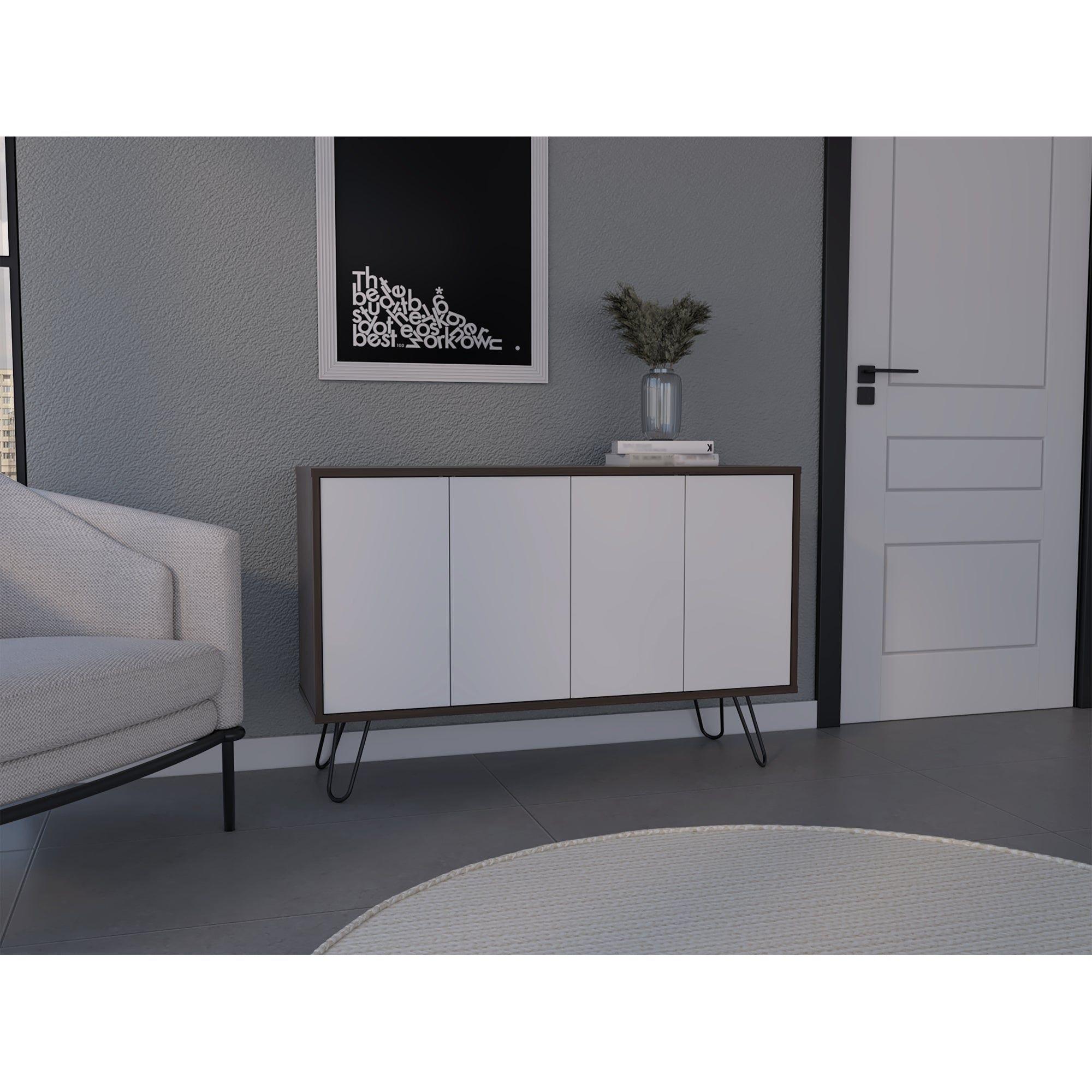 ARRIMO CON 4 PUERTAS Y 4 REPISAS FM-001B BLANCO Y CAFÉ OSCURO-4