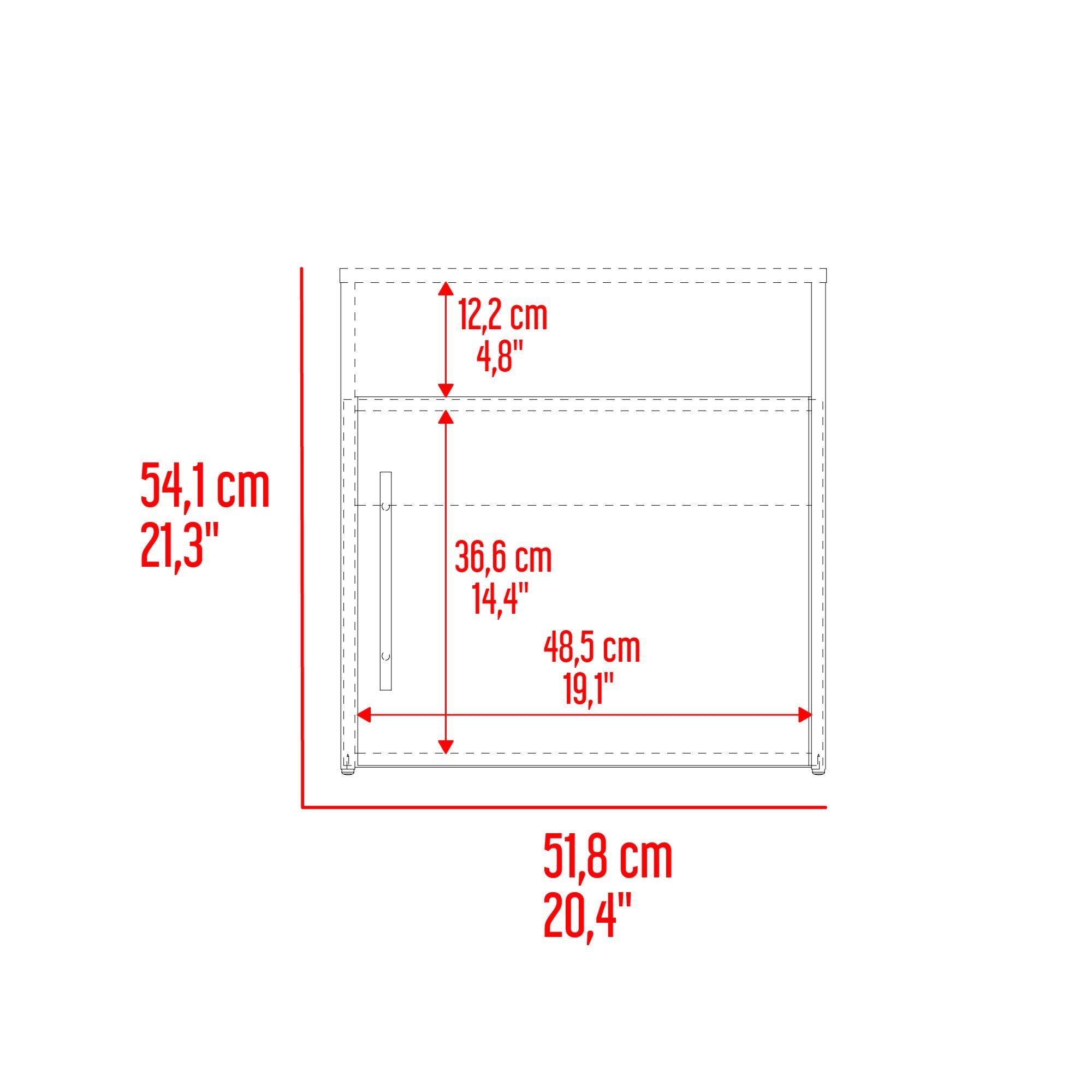 Velador Con 1 Puerta 54,1X52X42,3 Cm Café Y Negro-4