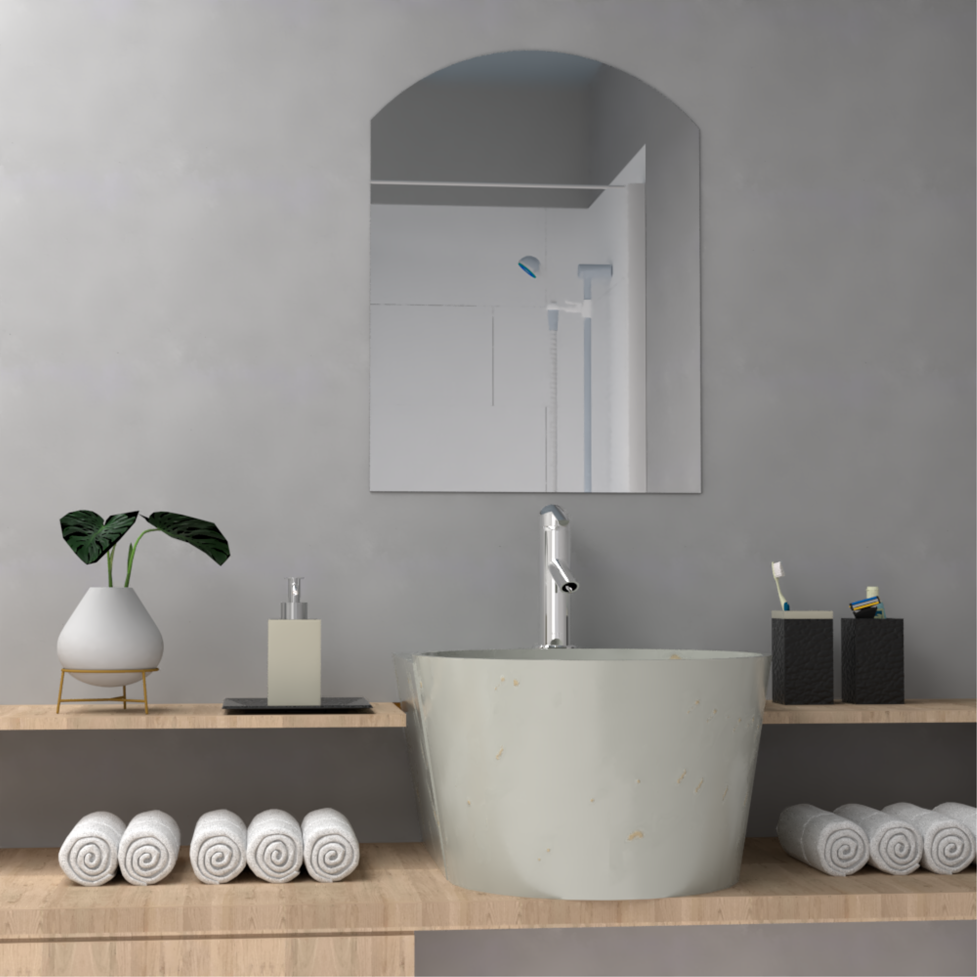 ESPEJO RECTANGULAR 45x60x1,9 CM ARCO SUPERIOR FM-070-2