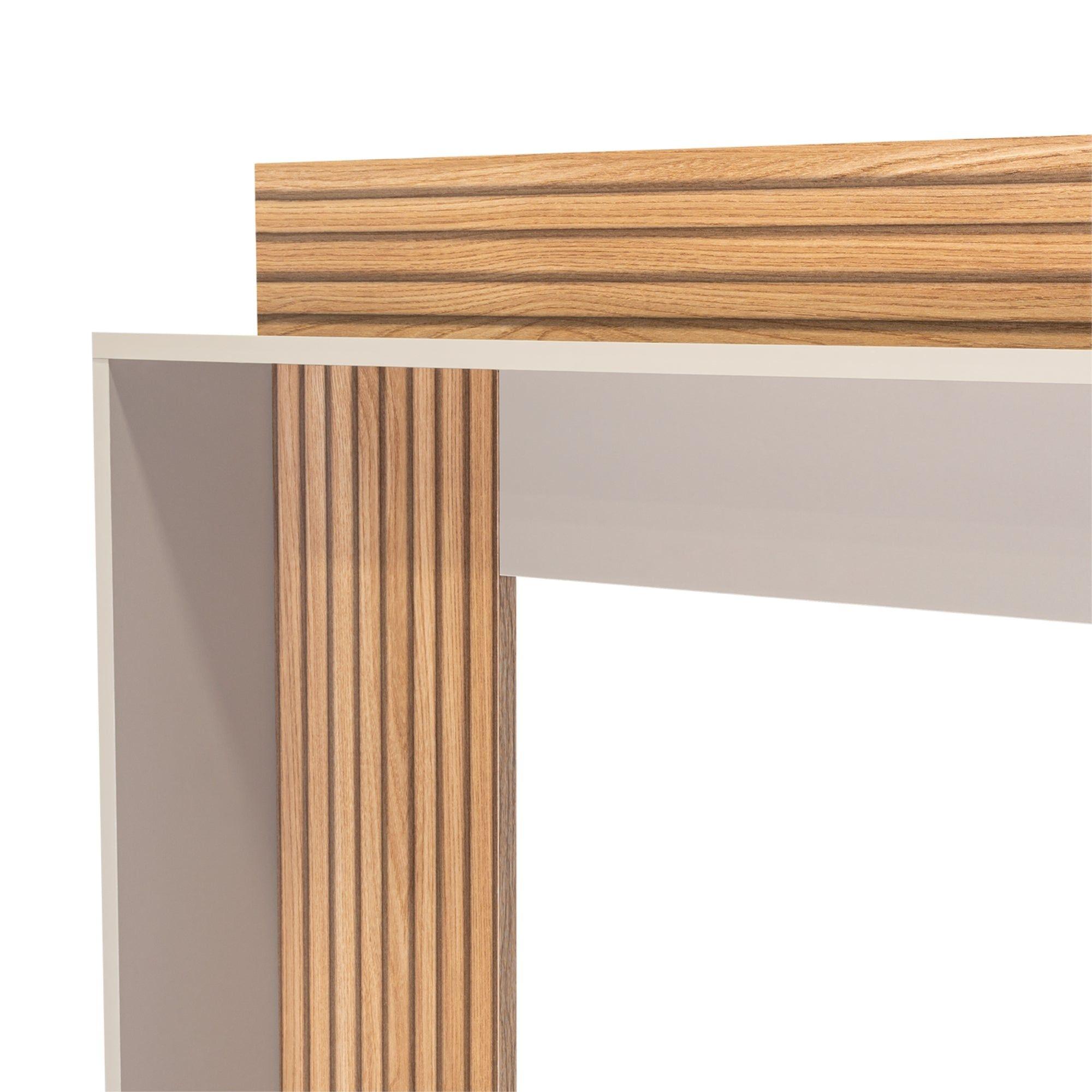 Centro De Entretenimiento Tv 70" 175X180X38,5 Cm Café Claro Y Gris-6