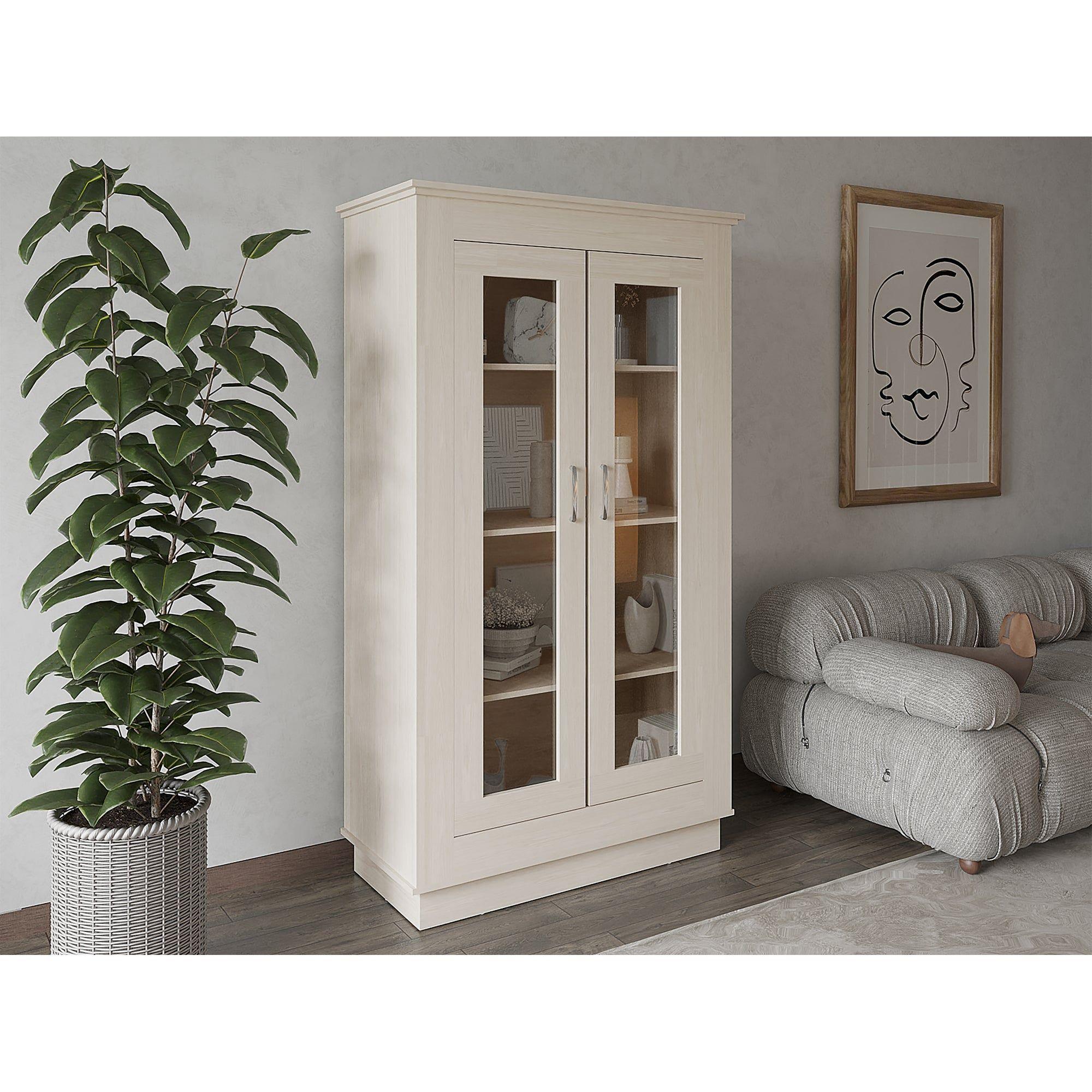 VITRINA 2 PUERTAS 3 ESTANTES FM-005B BLANCO-4