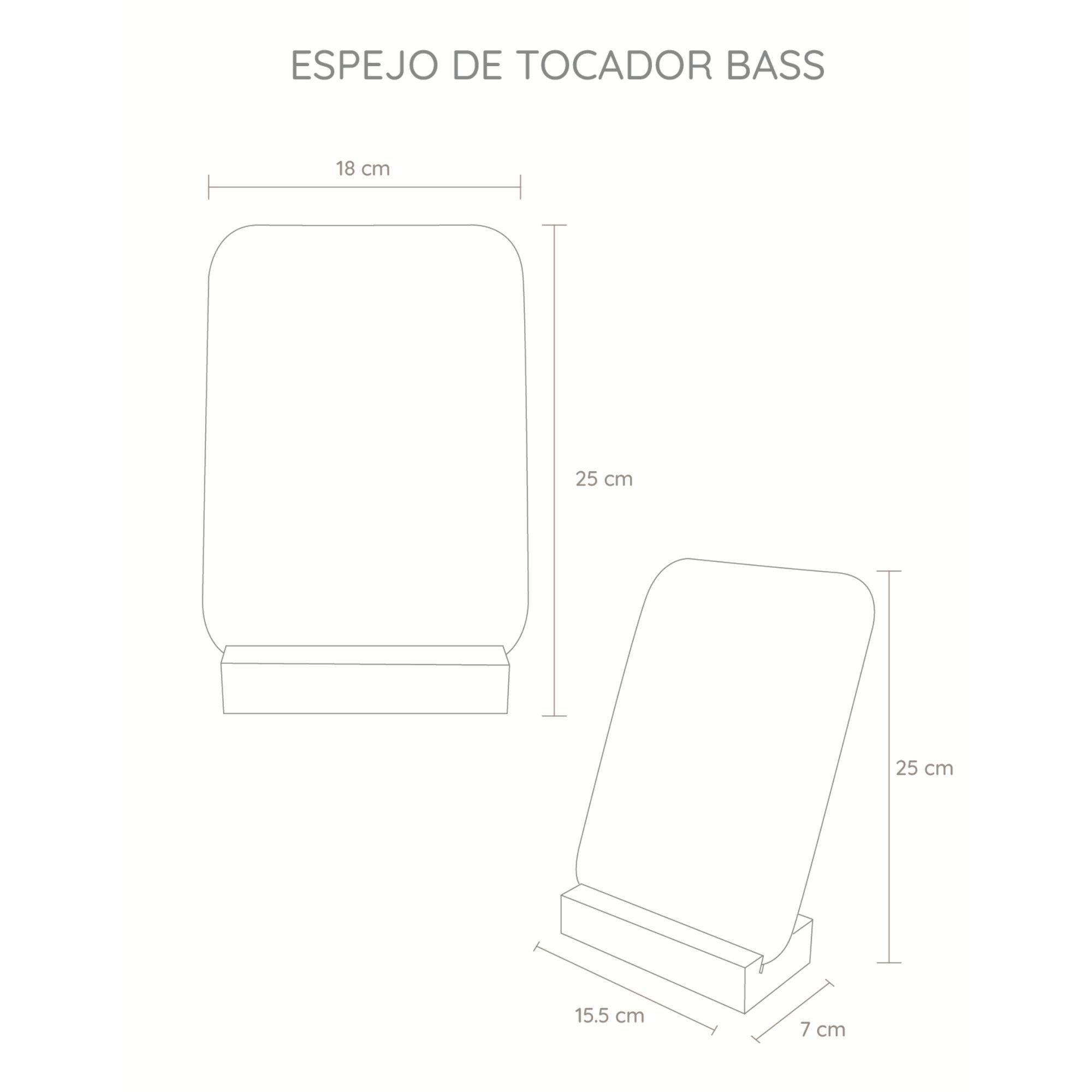 Espejo Bass Recto Borde Redondo Base Madera-6