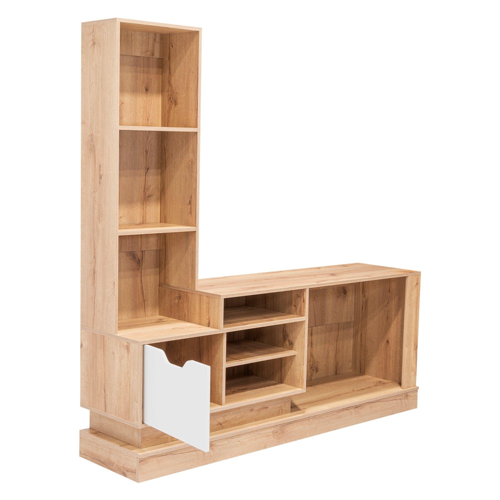 Centro De Entretenimiento Tv 55" Café Claro 181.4X177.7X43.1 Cm-2