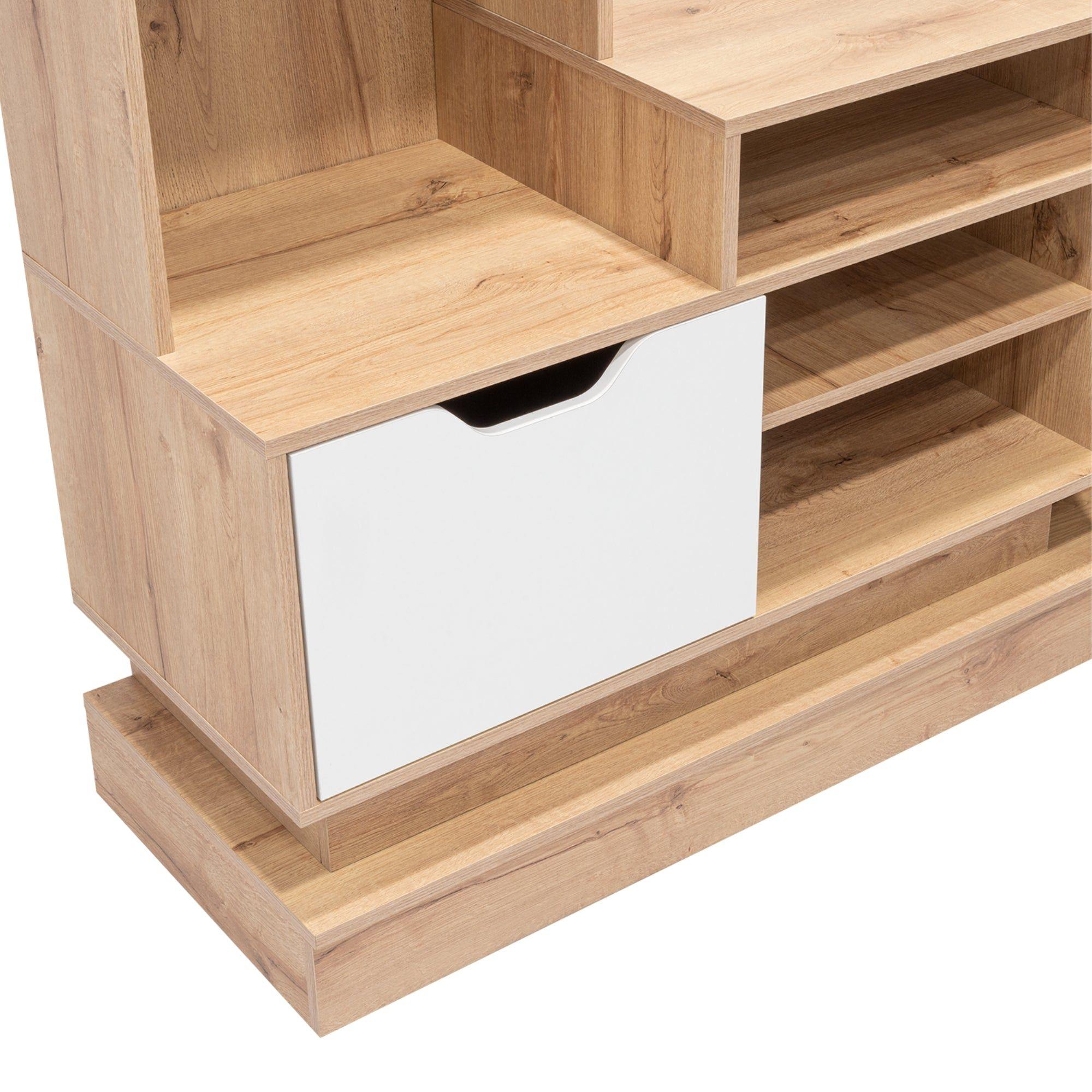 Centro De Entretenimiento Tv 55" Café Claro 181.4X177.7X43.1 Cm-4