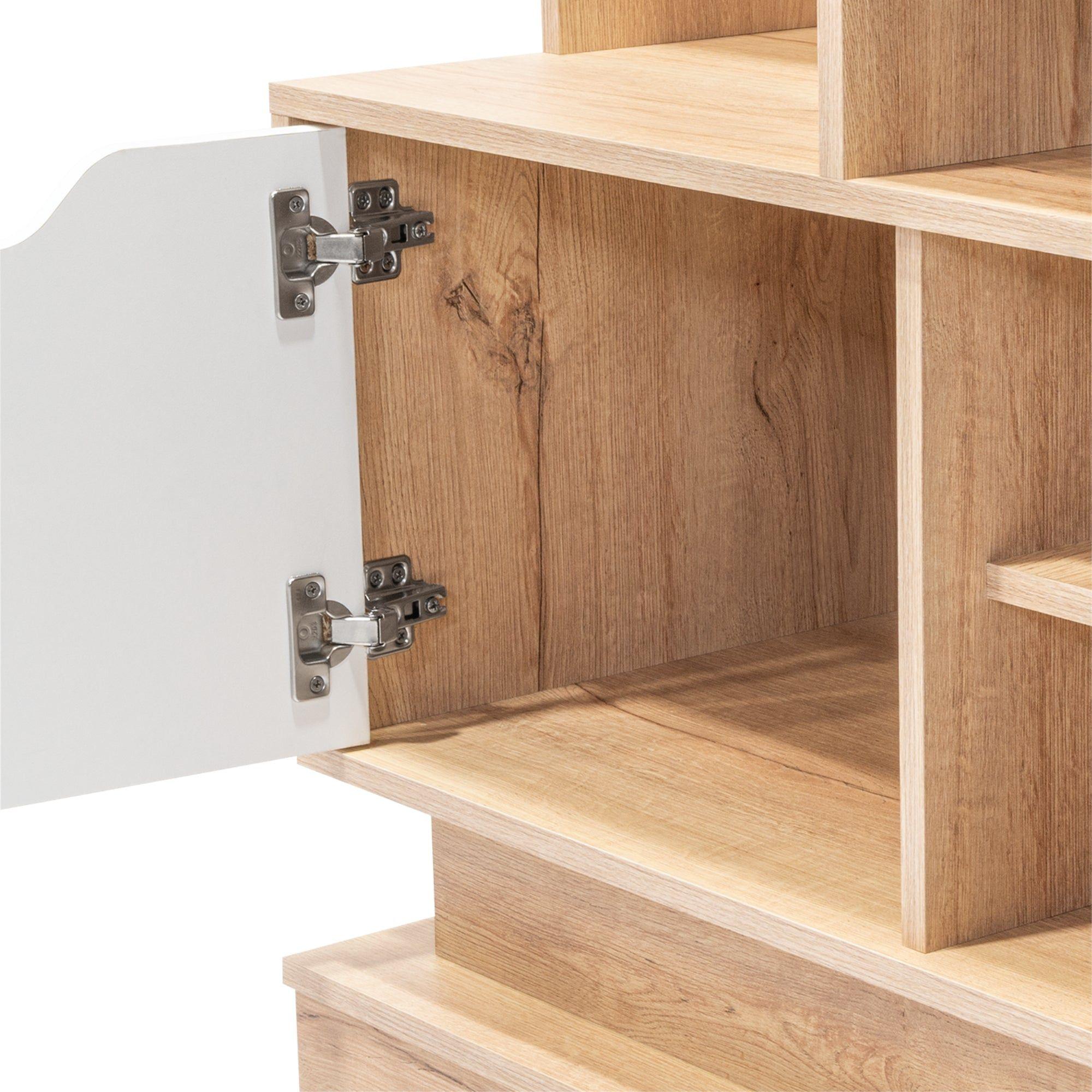 Centro De Entretenimiento Tv 55" Café Claro 181.4X177.7X43.1 Cm-5