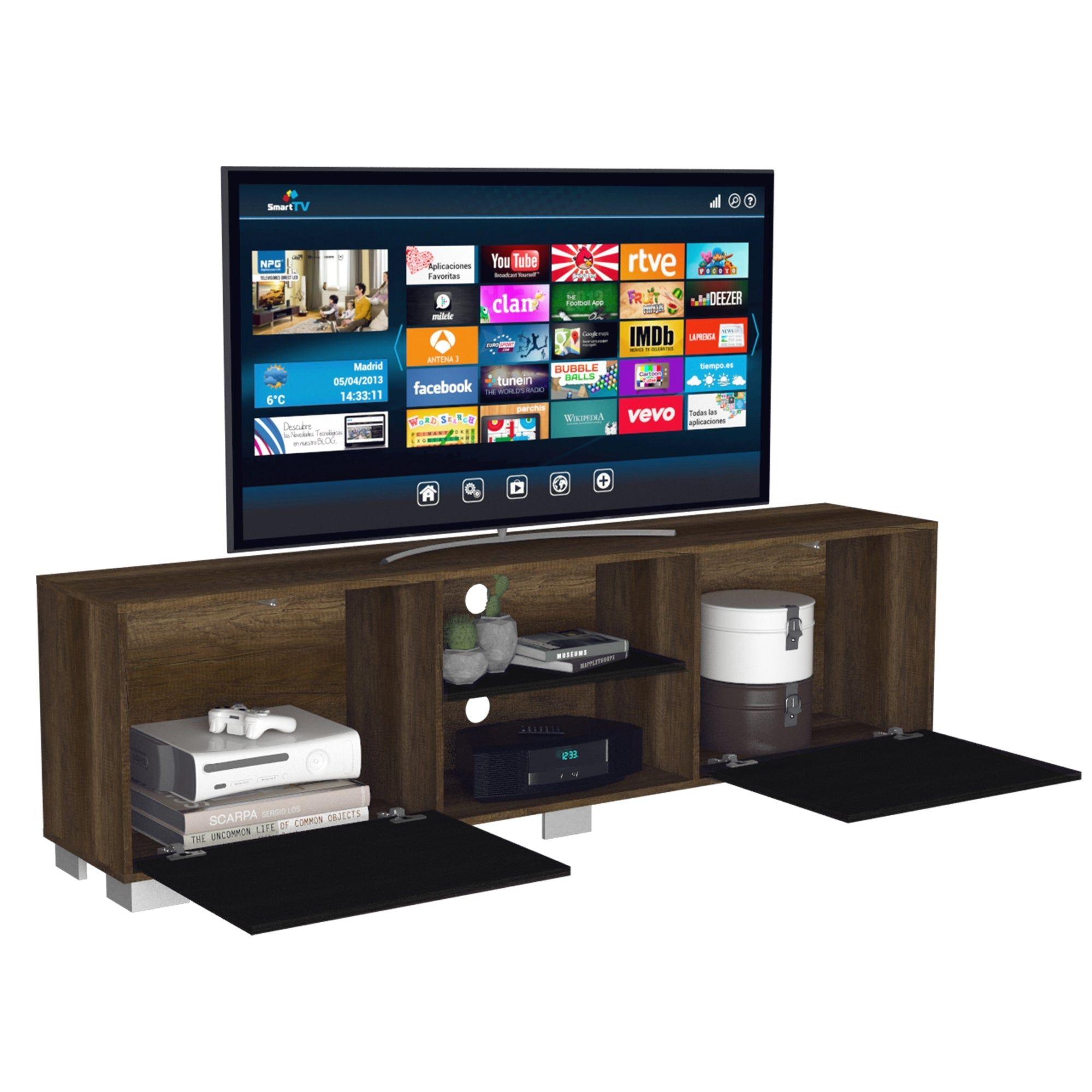 Rack Tv 80" 2 Puertas Fm-002O Café Oscuro-3