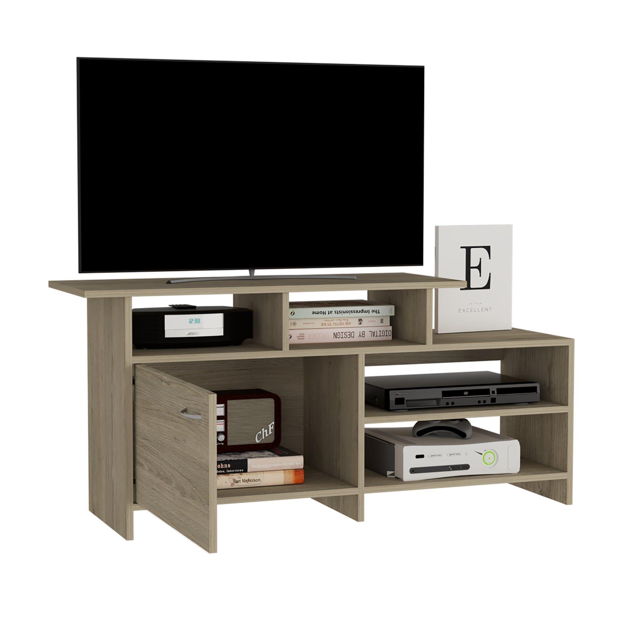 RACK TV 32" CON 1 PUERTA FM-039C - CAFÉ CLARO-2