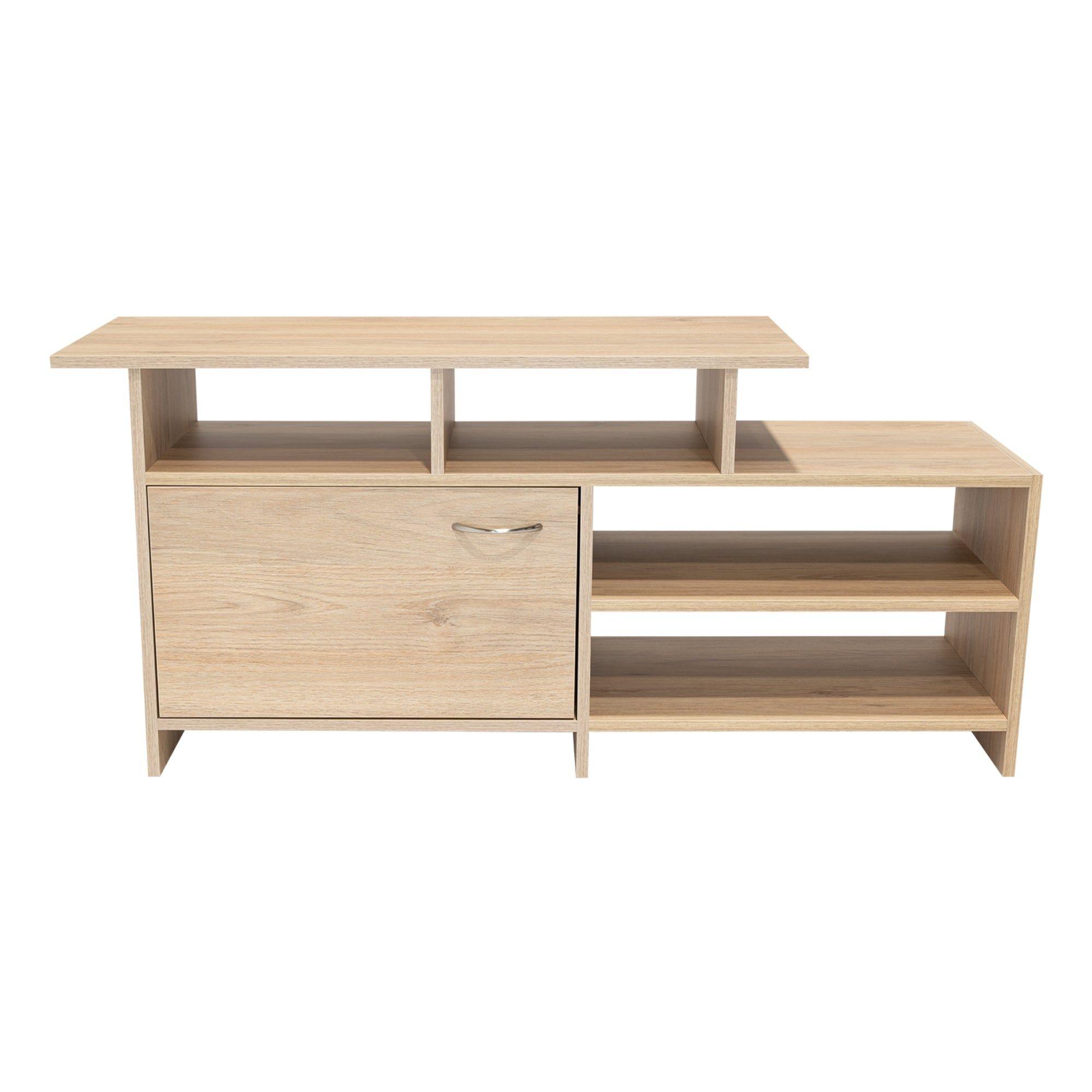 RACK TV 32" CON 1 PUERTA FM-039C - CAFÉ CLARO-3