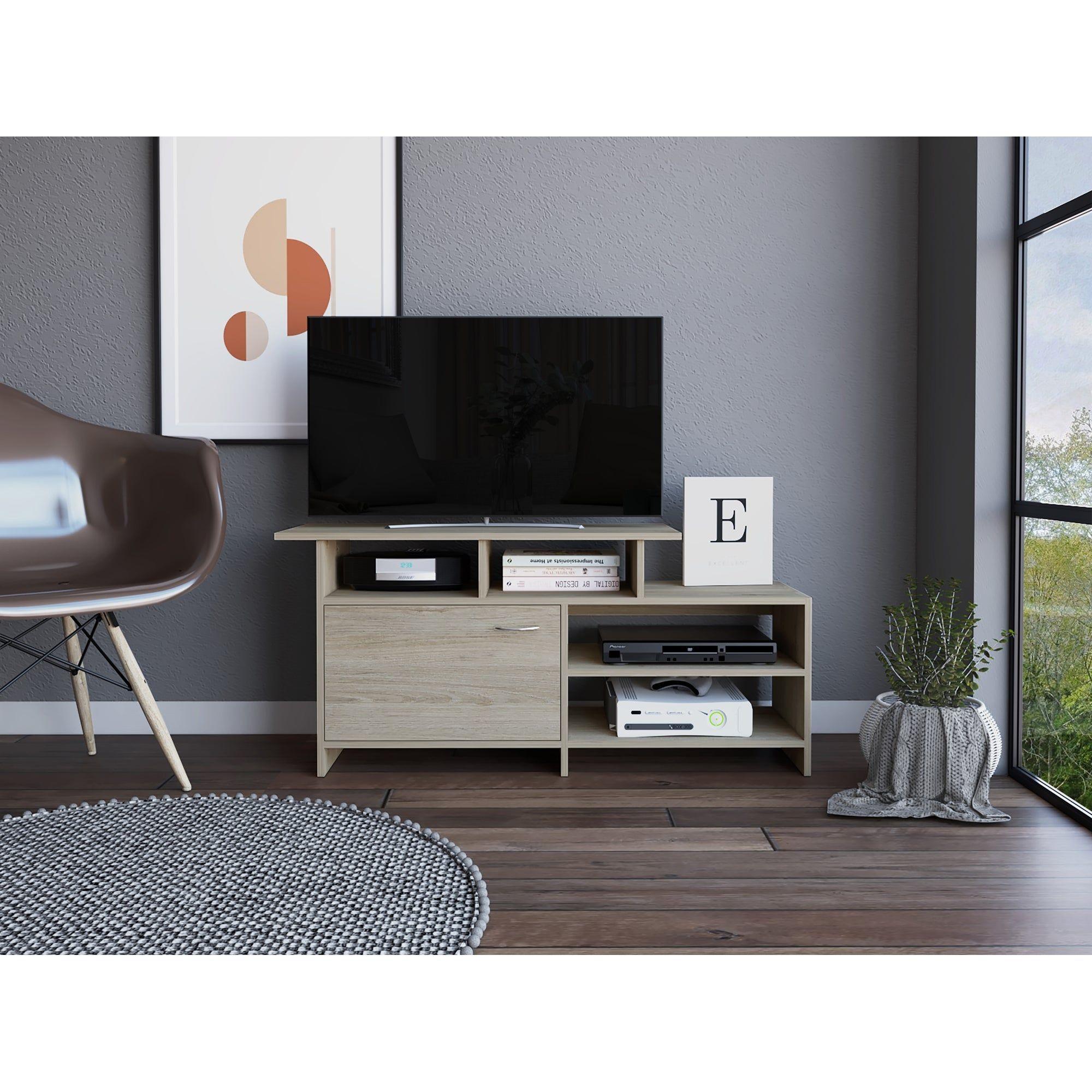RACK TV 32" CON 1 PUERTA FM-039C - CAFÉ CLARO-4
