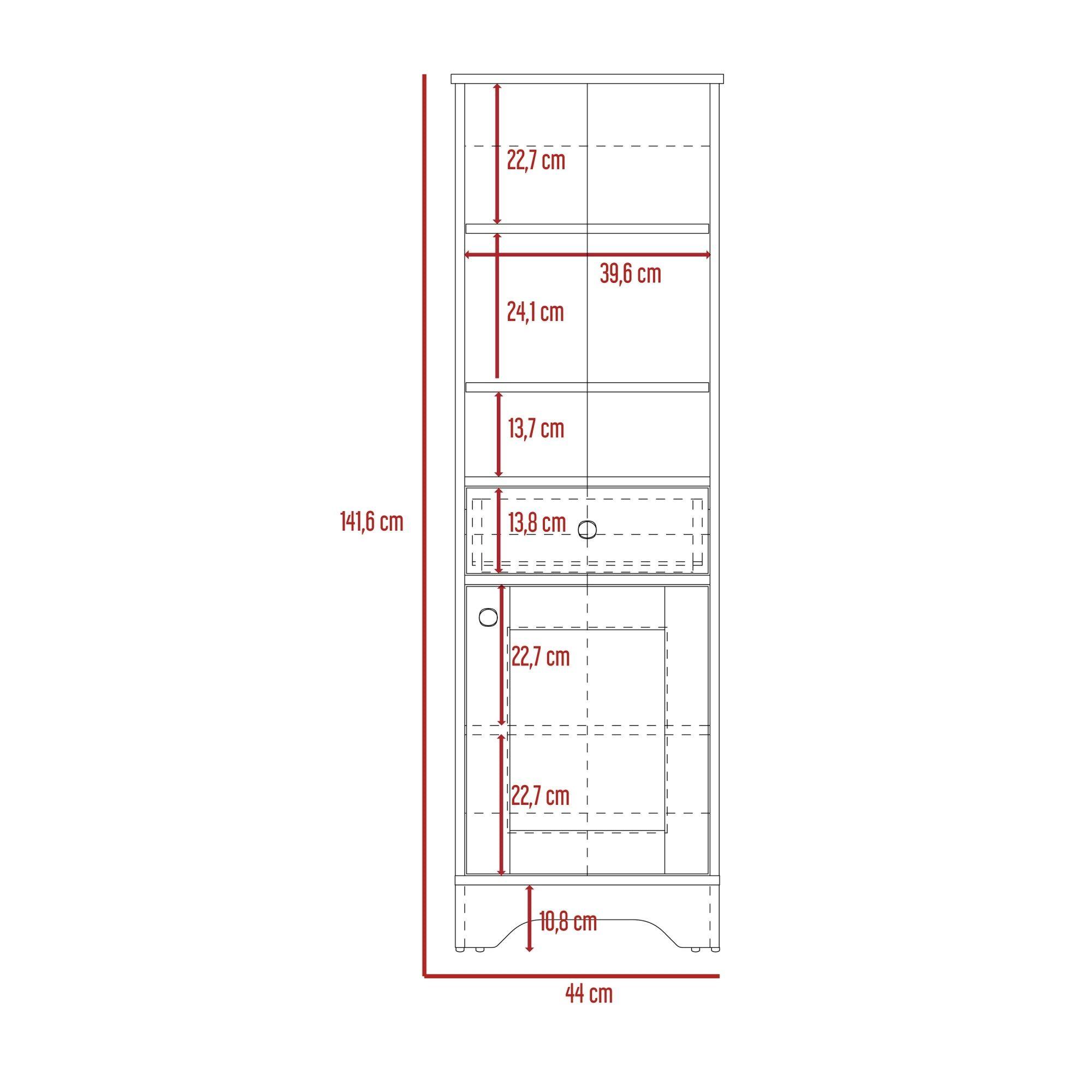 Estante Organzador Baño 1 Puerta 1 Cajon Fm-005C Café Claro Y Blanco-6