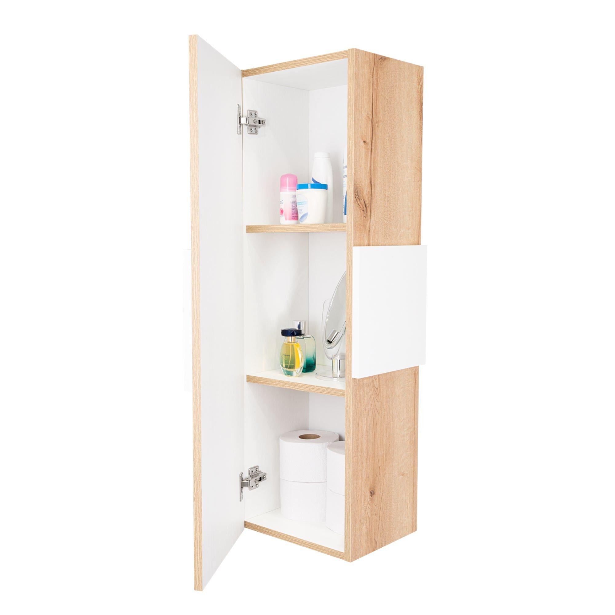 MUEBLE ORGANIZADOR MURO DE BAÑO CAFE CLARO-3