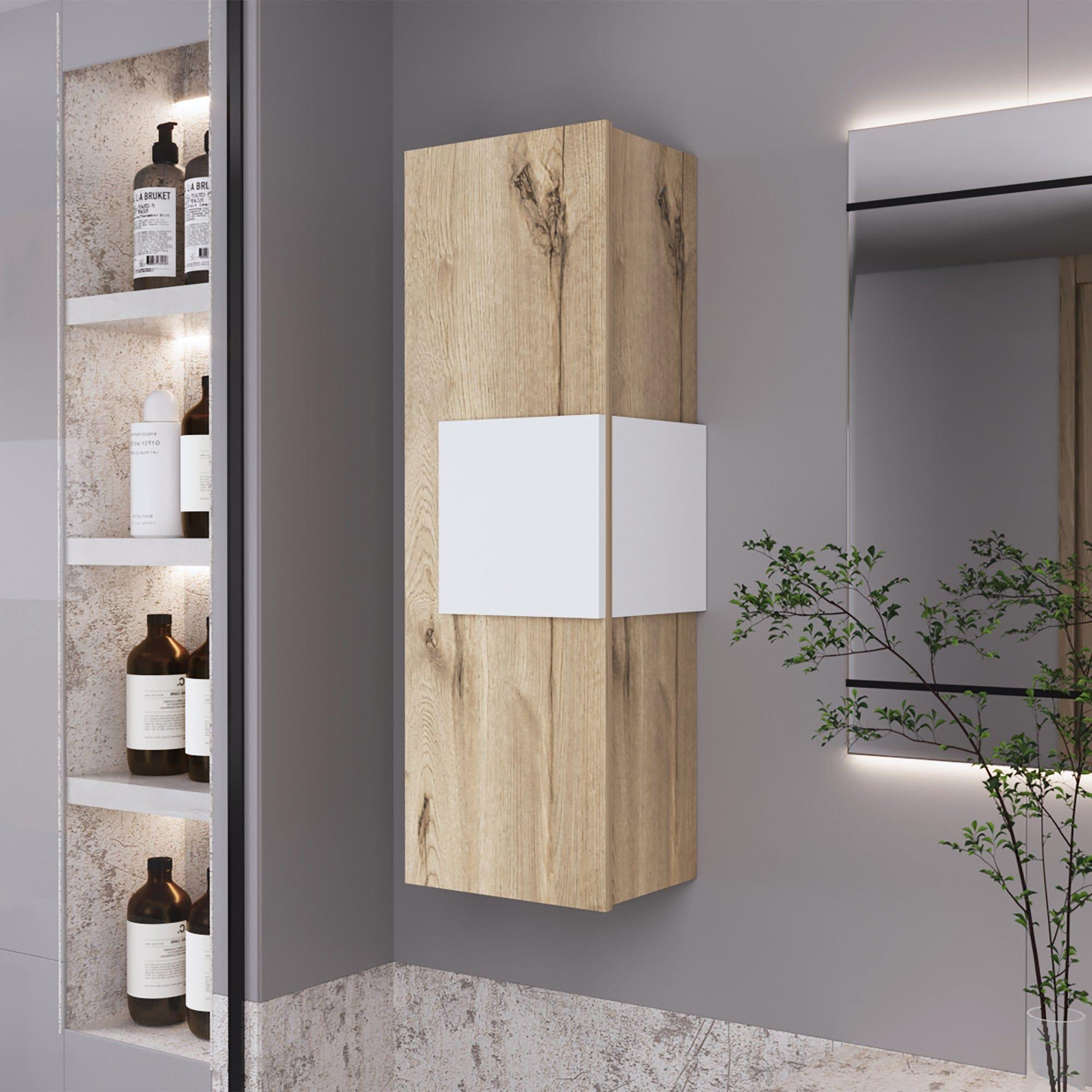 MUEBLE ORGANIZADOR MURO DE BAÑO CAFE CLARO-4