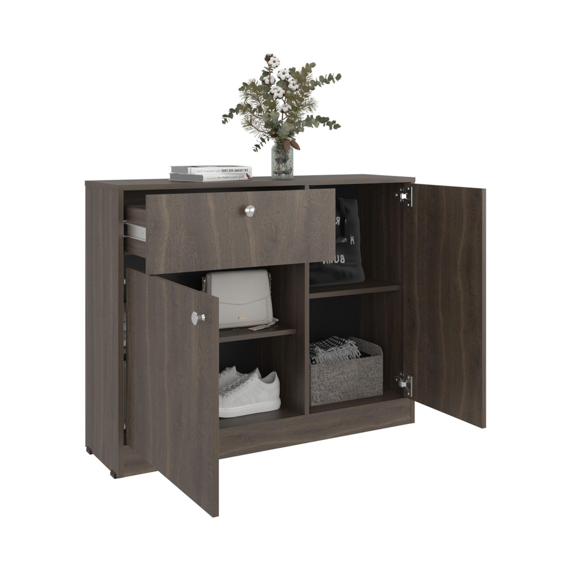 Comoda 2 Puertas 80x100x30,2 Cm Café Oscuro-2