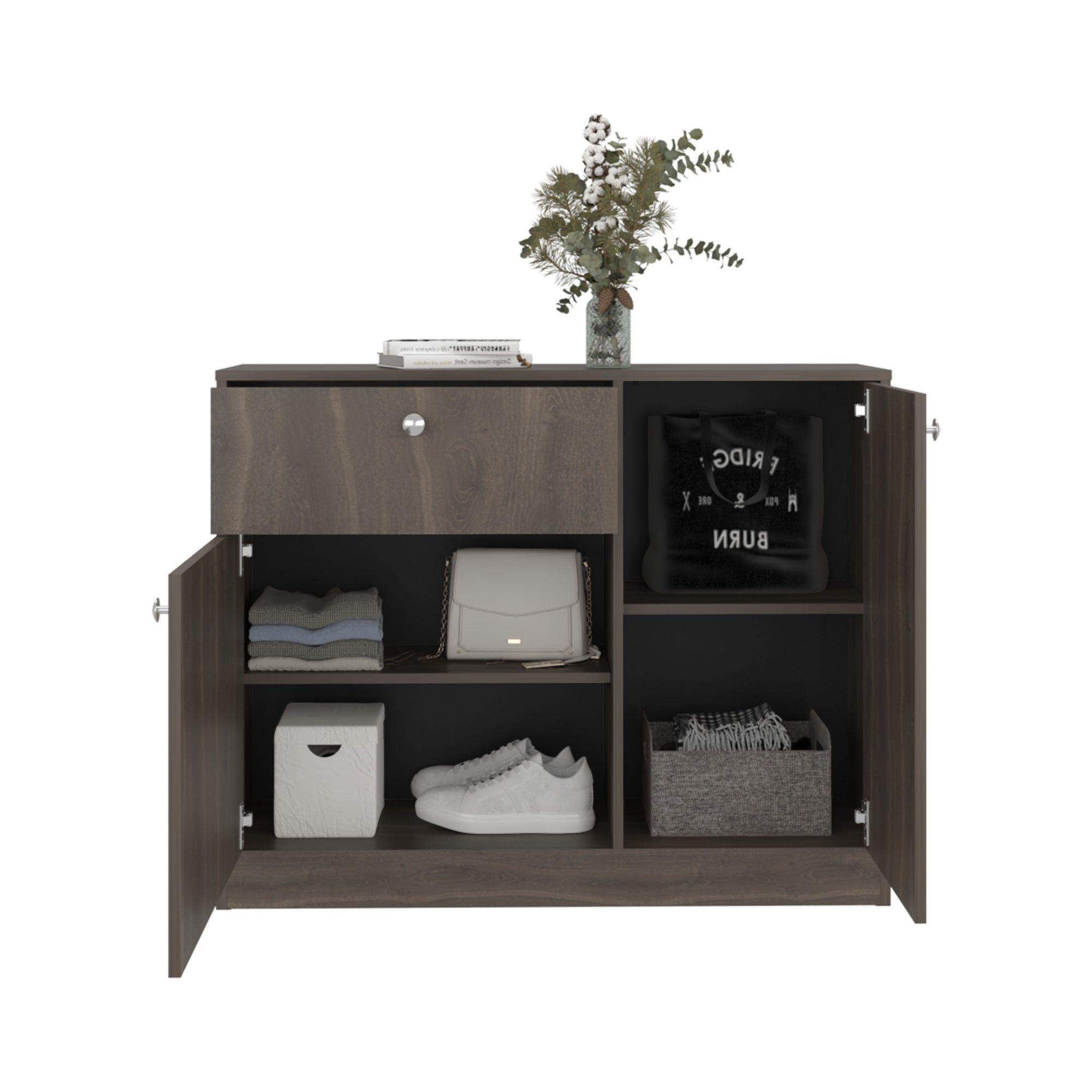 Comoda 2 Puertas 80x100x30,2 Cm Café Oscuro-3