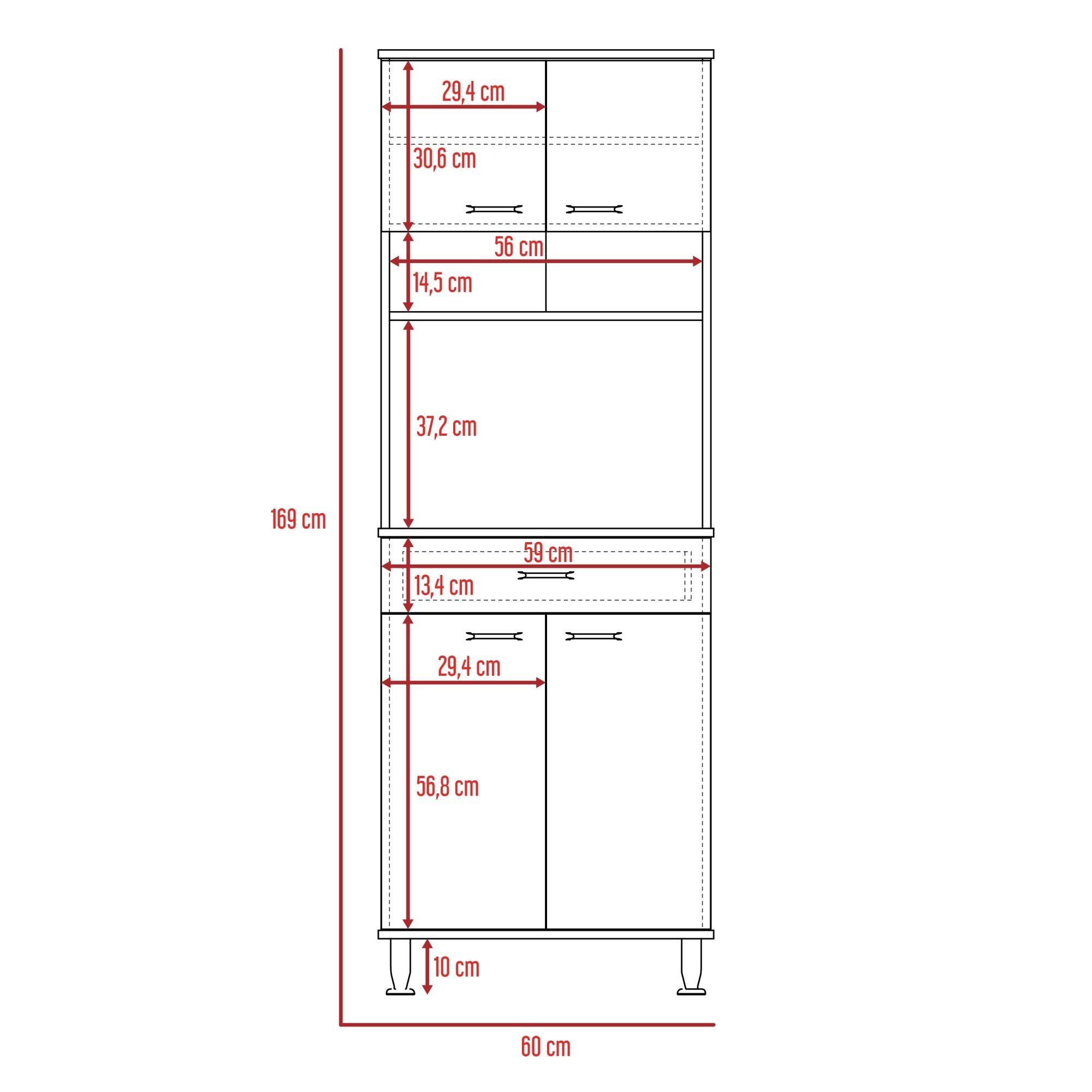 MUEBLE MICROONDAS 4 PUERTAS 1 CAJON FM-012B BLANCO-7