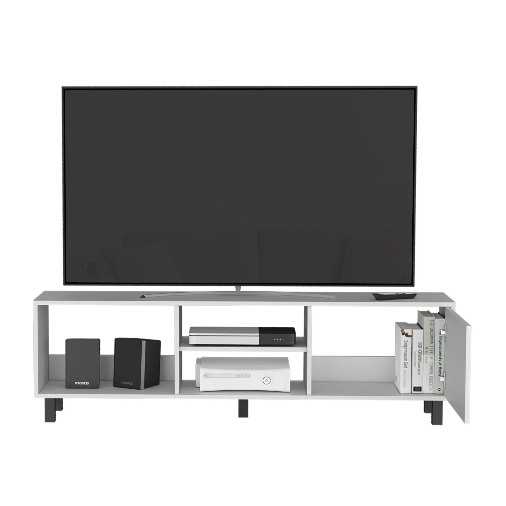 Rack Tv 65" 1 Puerta 47,5X160X35 Cm Blanco-2