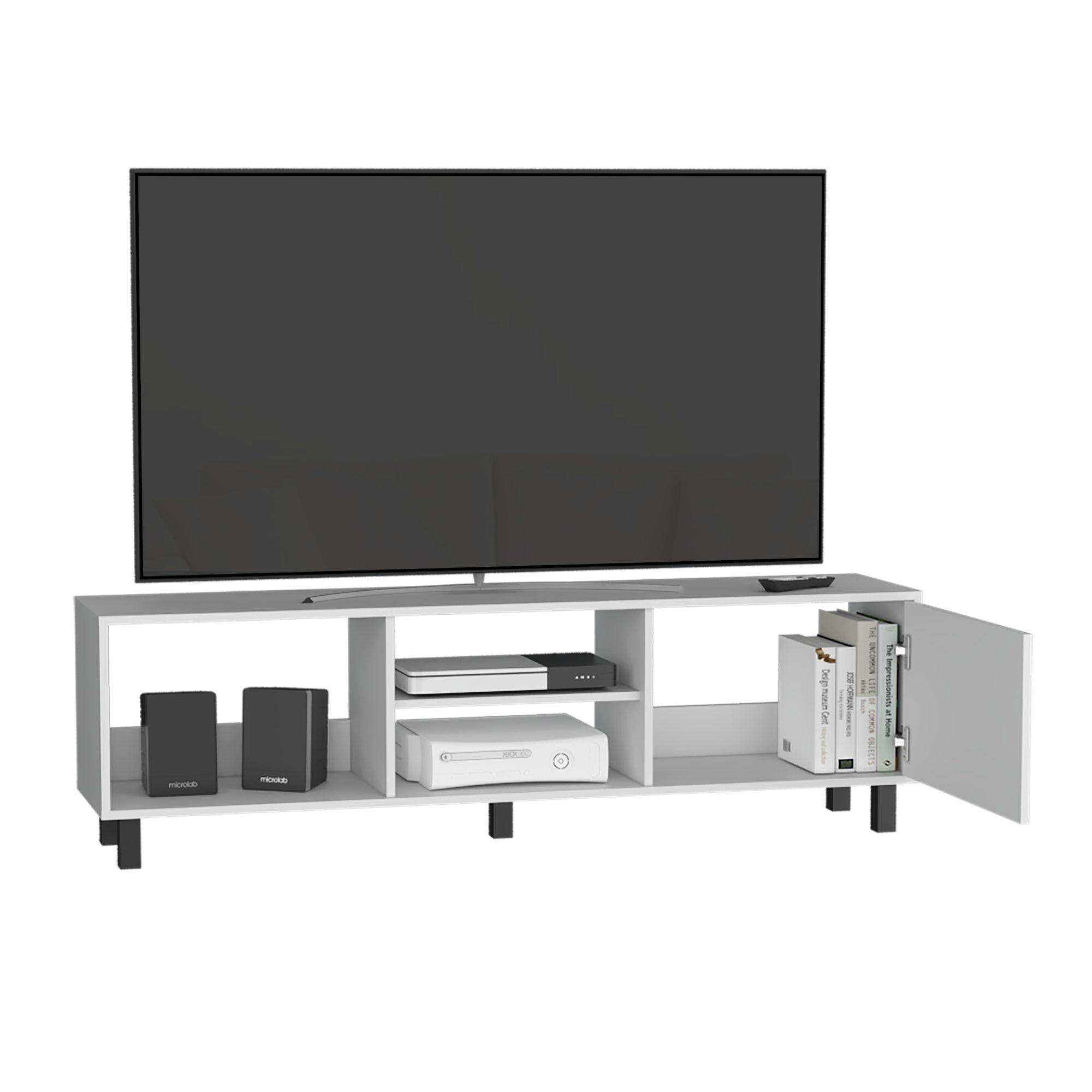 Rack Tv 65" 1 Puerta 47,5X160X35 Cm Blanco-3