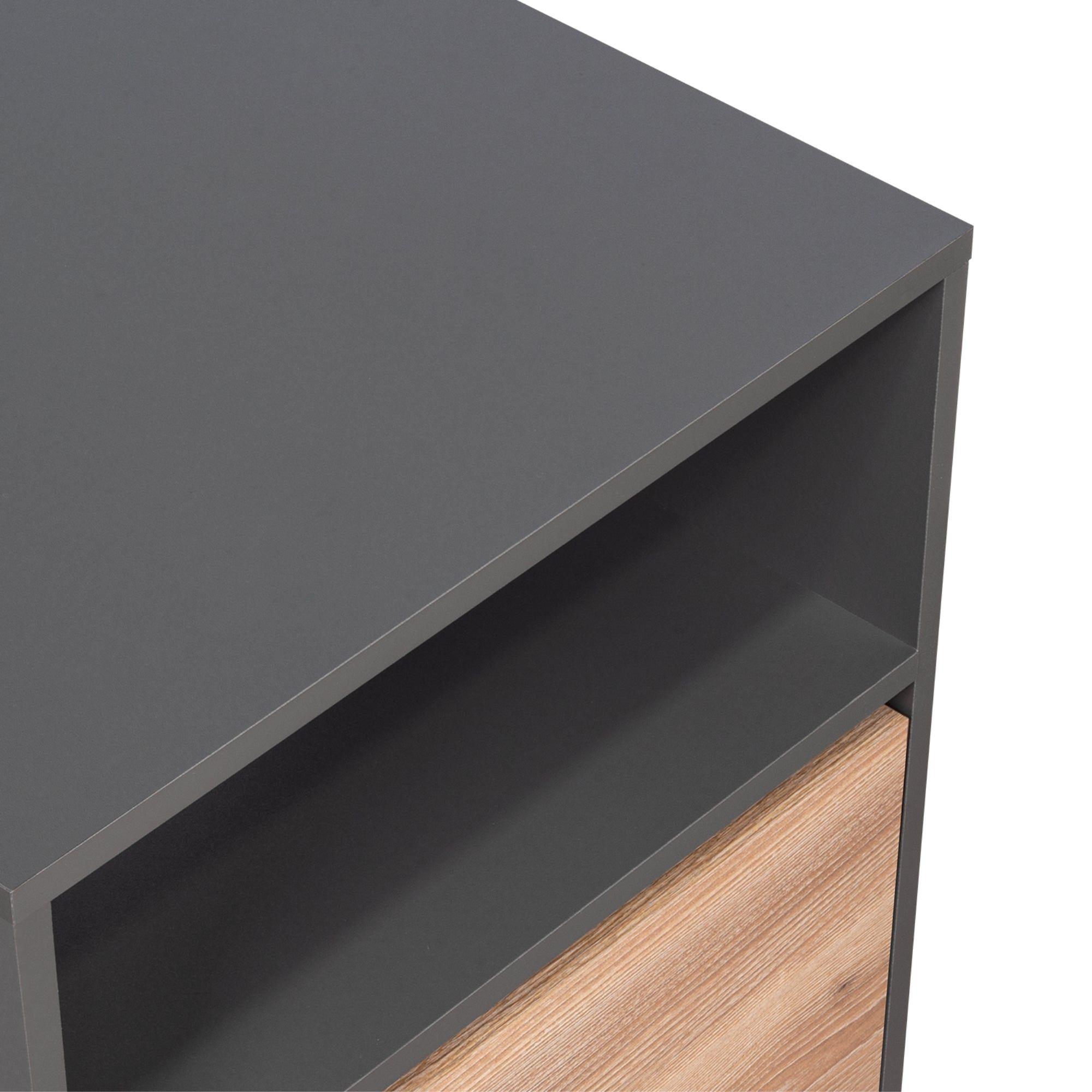 Velador 1 Cajon Melamina 52X50X40 Cm Café-6