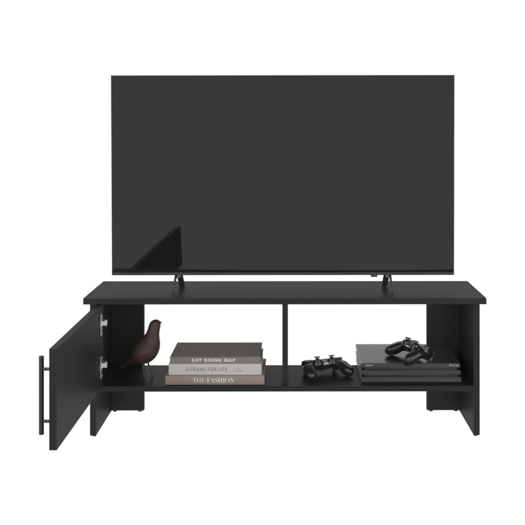 Rack Tv 65" 1 Puerta 42,2X120,3X31,1 Cm Negro-2