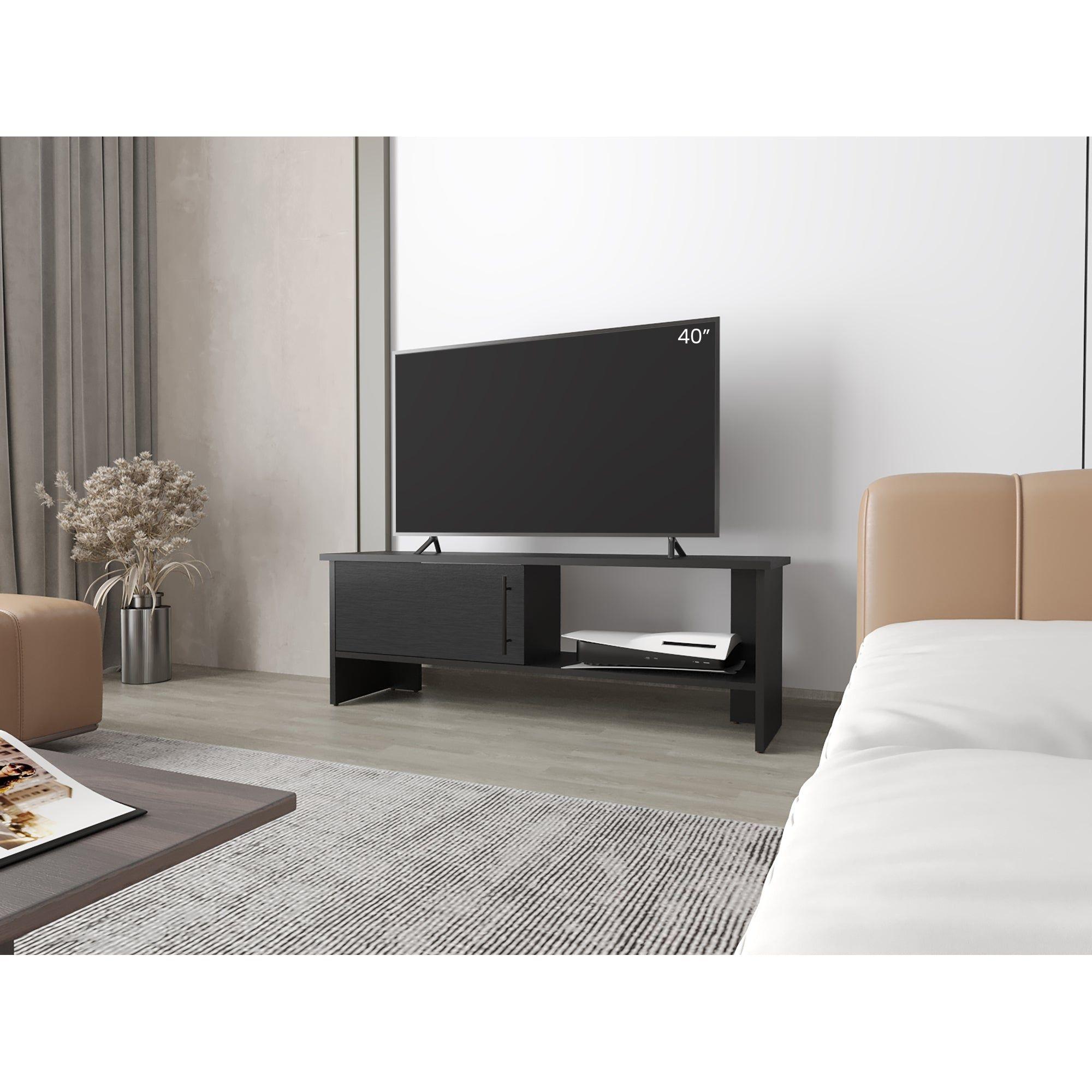 Rack Tv 65" 1 Puerta 42,2X120,3X31,1 Cm Negro-4