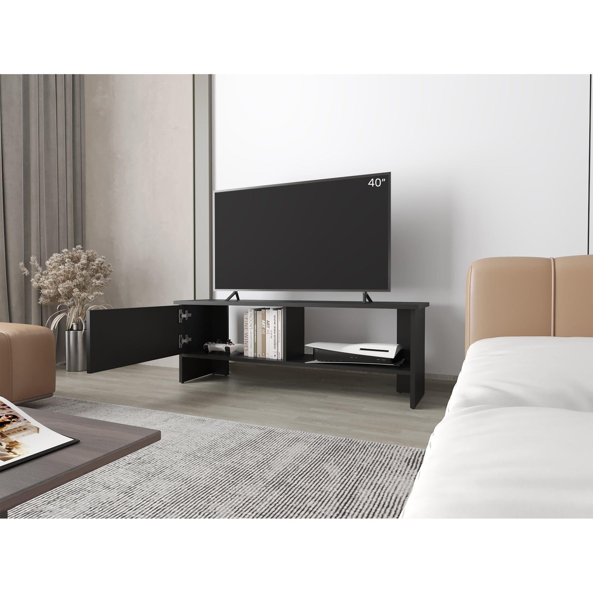 Rack Tv 65" 1 Puerta 42,2X120,3X31,1 Cm Negro-5