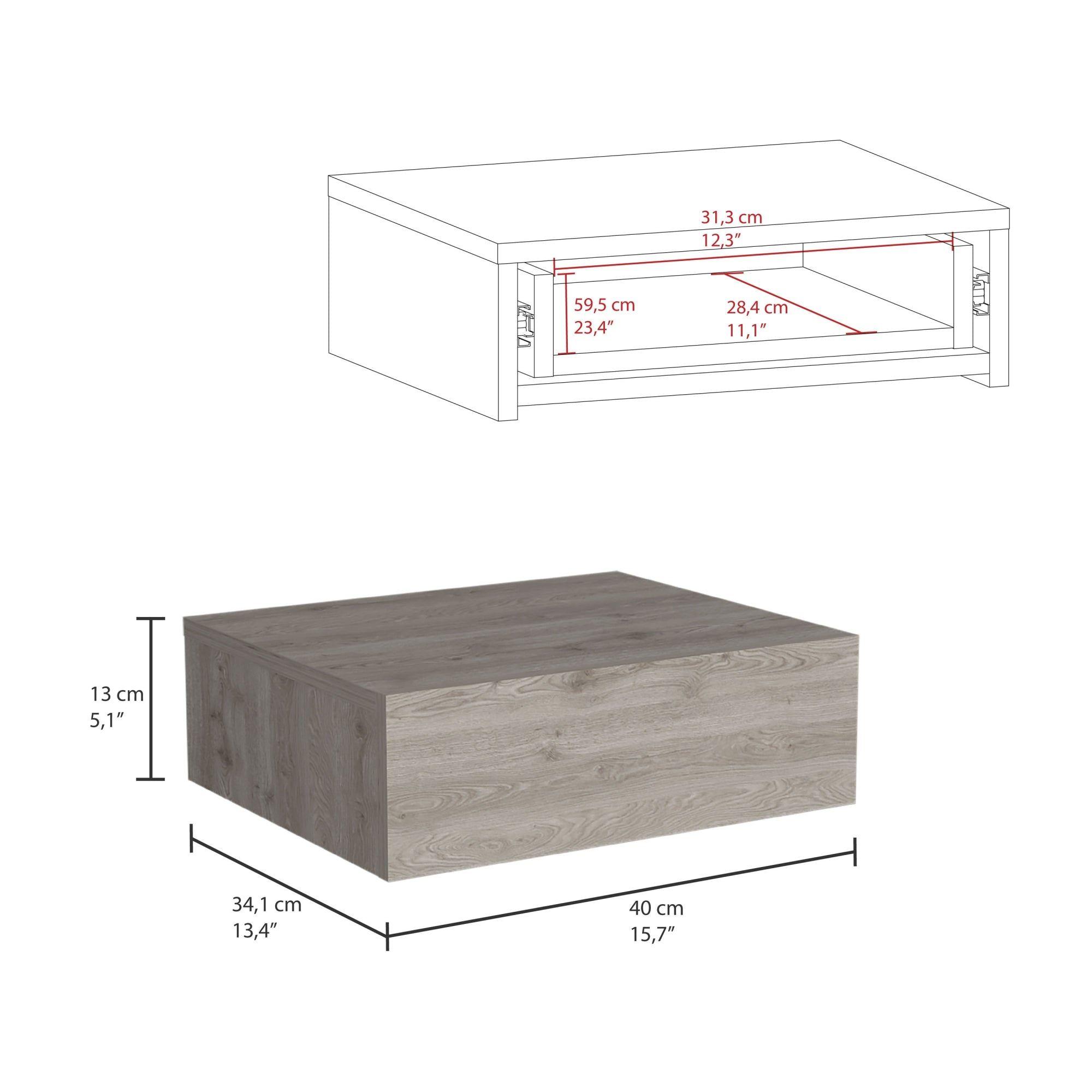 Velador Flotante 1 Cajon Fm-013G Gris-5