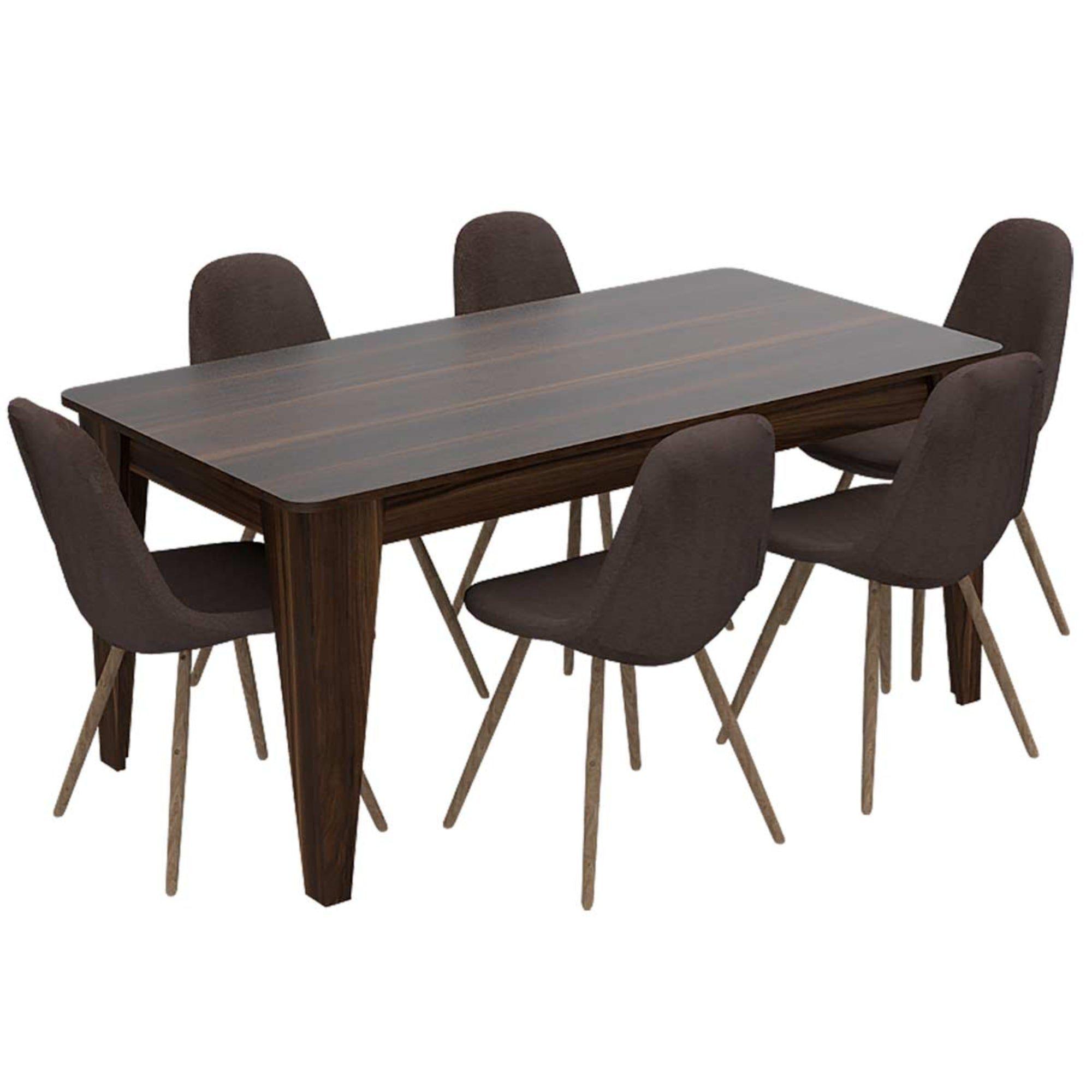 Mesa De Comedor 6 Puestos Fm-007U Café Oscuro-4