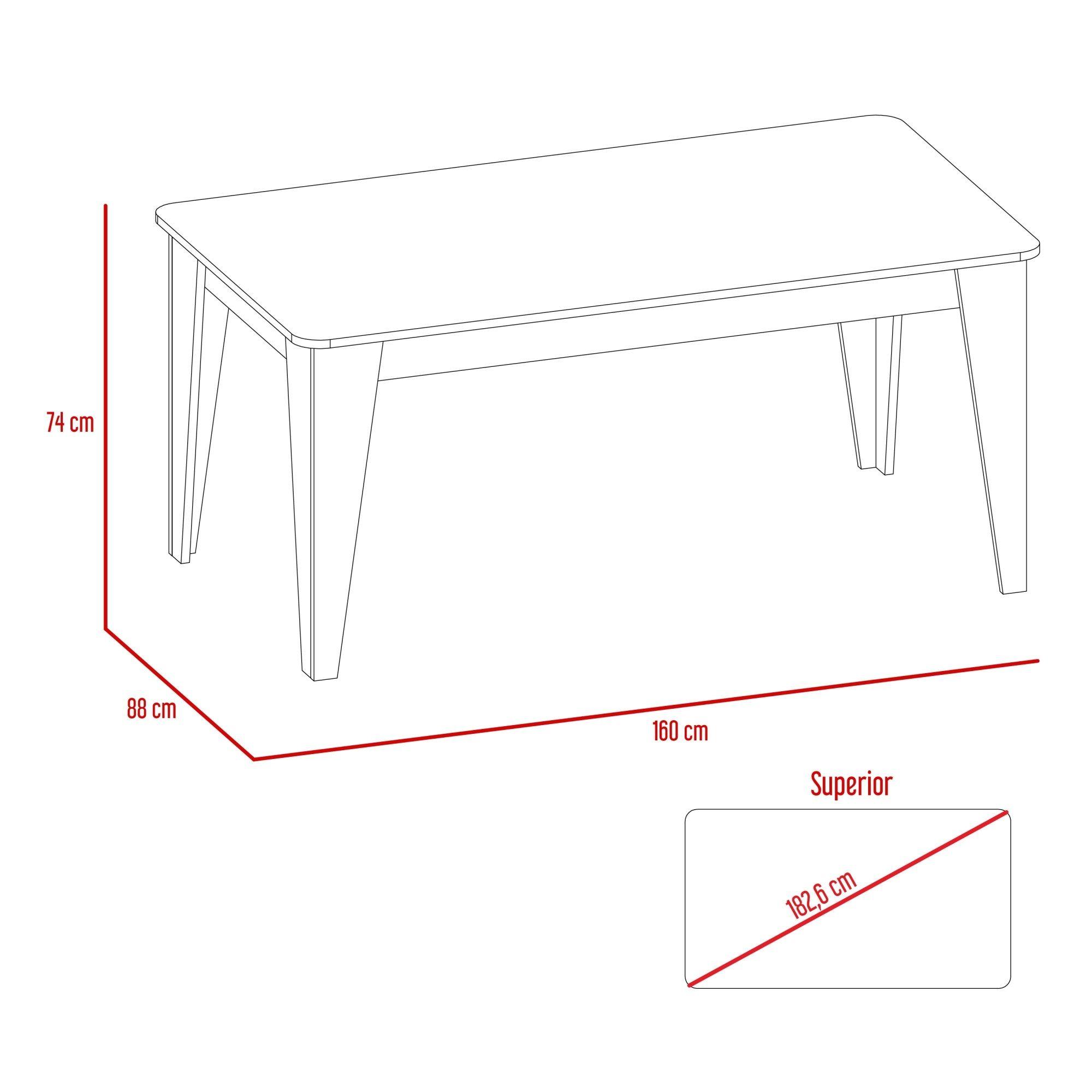 Mesa De Comedor 6 Puestos Fm-007U Café Oscuro-7