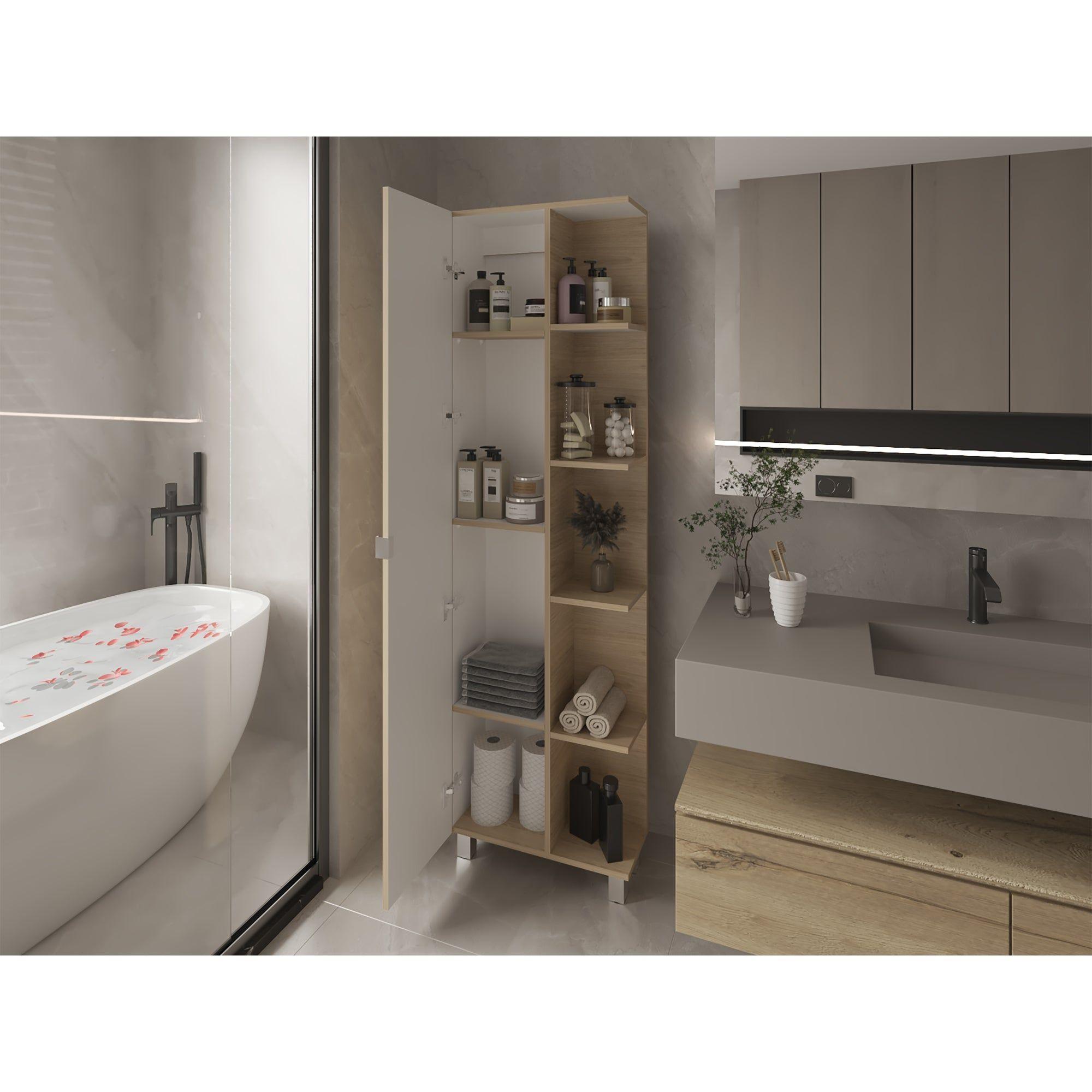 MUEBLE BAÑO 1 PUERTA FM-002C CAFÉ CLARO-5