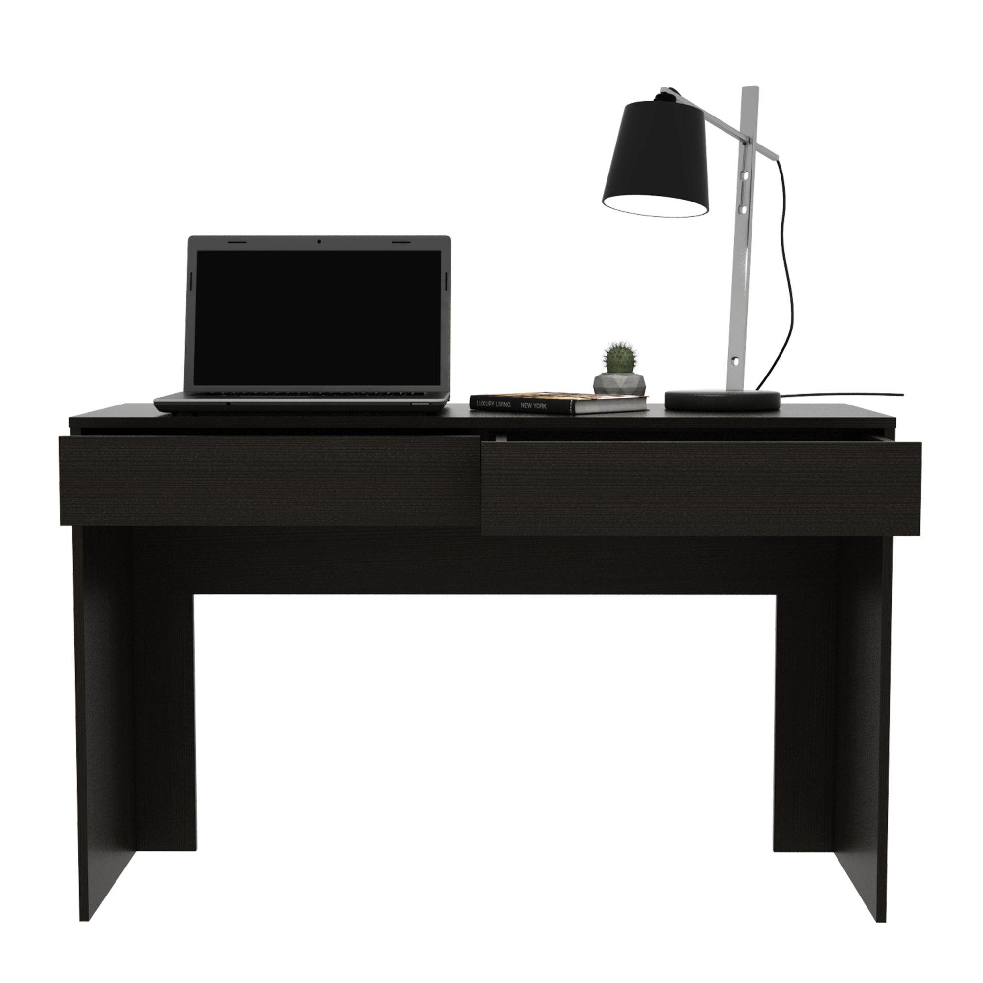 Escritorio Moderno Con 2 Cajones 75X120X45 Cm Negro-3